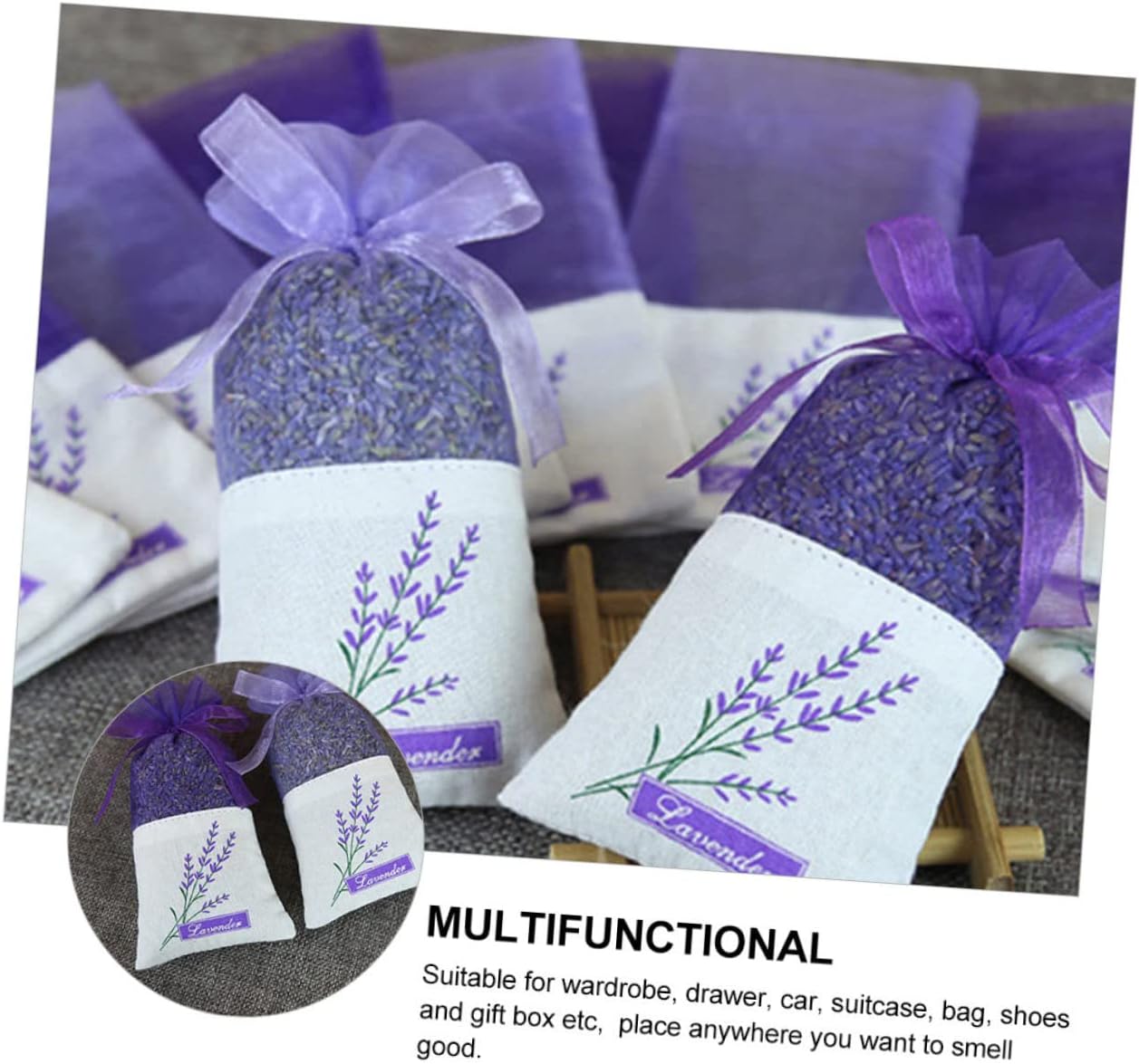 22Pcs Lavender Sachet Bags with Ribbon for Home and Kitchen Use