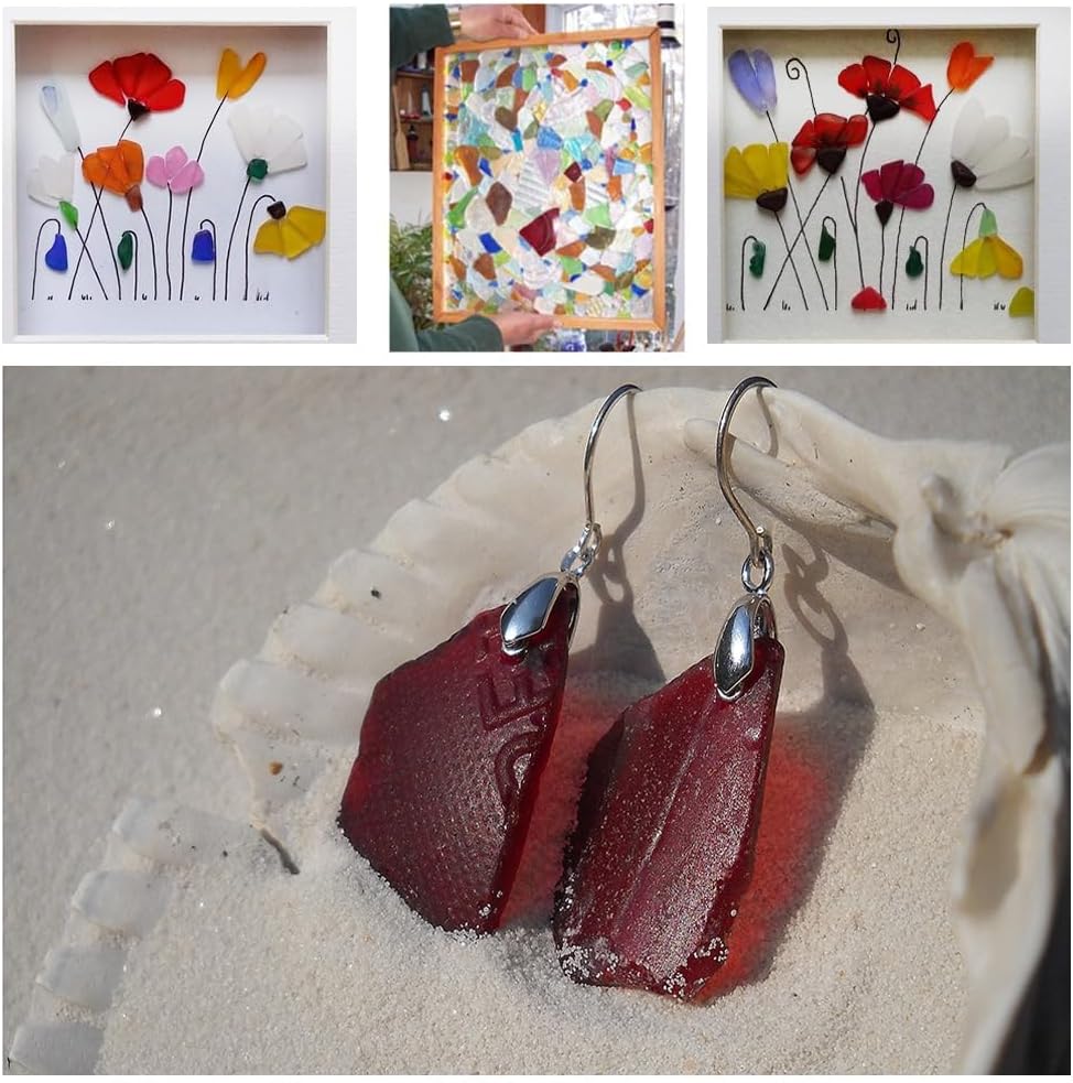 HappyFiller Tumbled Sea Glass 40 OZ Frosted Decor Stones