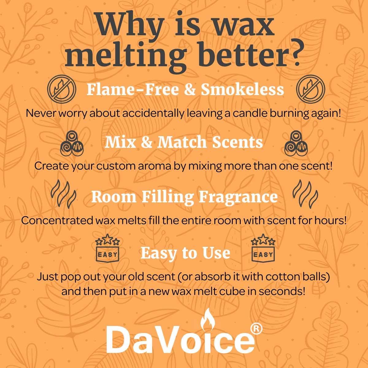 DaVoice Fall Wax Melts Soy Wax Blend - 6 Cubes Pumpkin Vanilla Marshmallow Scent