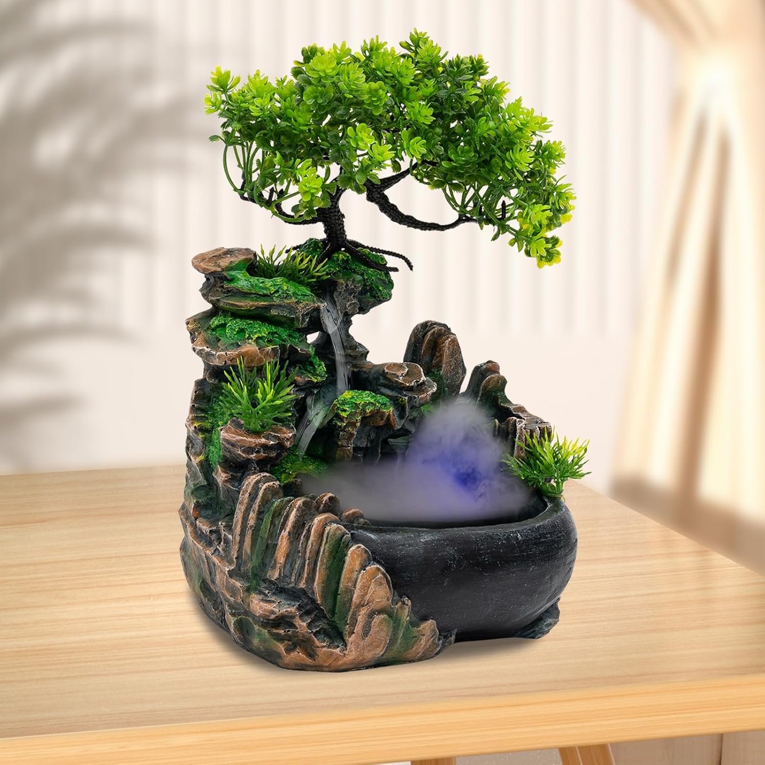 TBVECHI Tabletop Fountain with LED and Humidifier