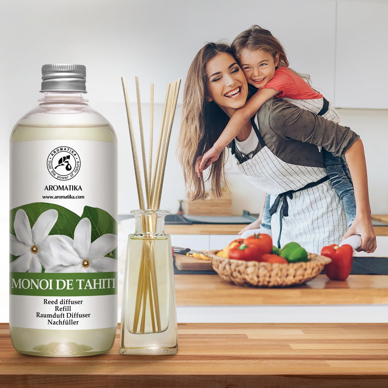AROMATIKA Monoi de Tahiti 17 Fl Oz Floral Diffuser Refill