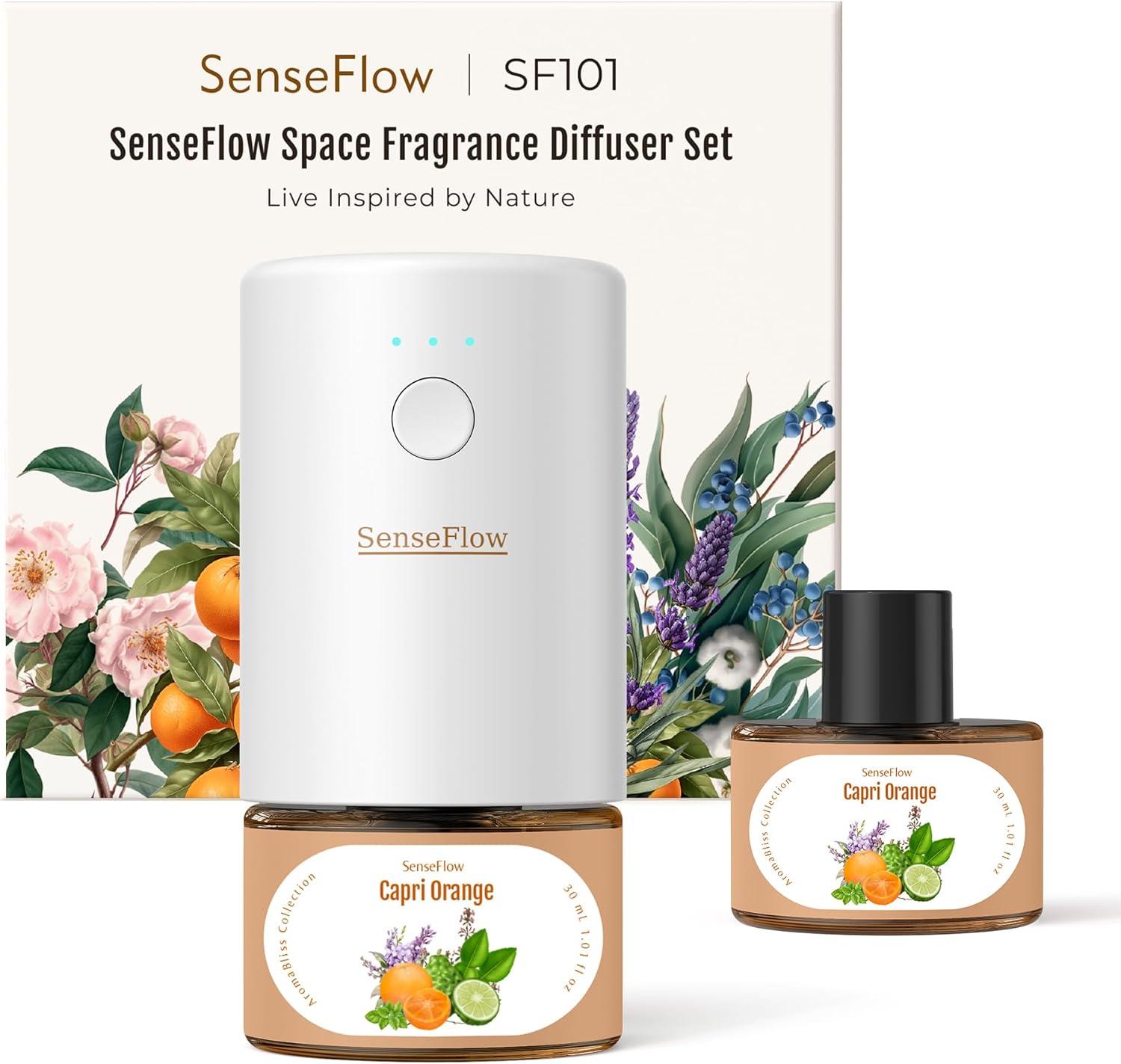 SenseFlow SF101 Waterless Ultrasonic Diffuser - Capri Orange
