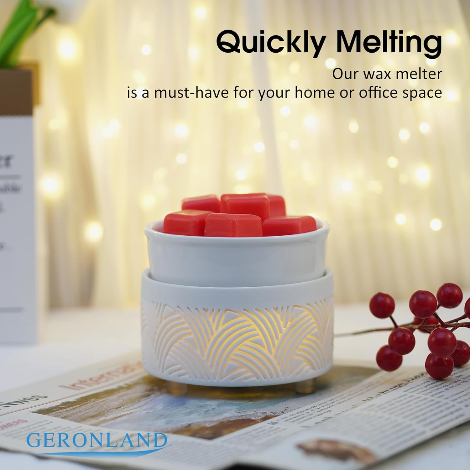 Geronland 3-in-1 Electric Wax Melt Warmer Ceramic