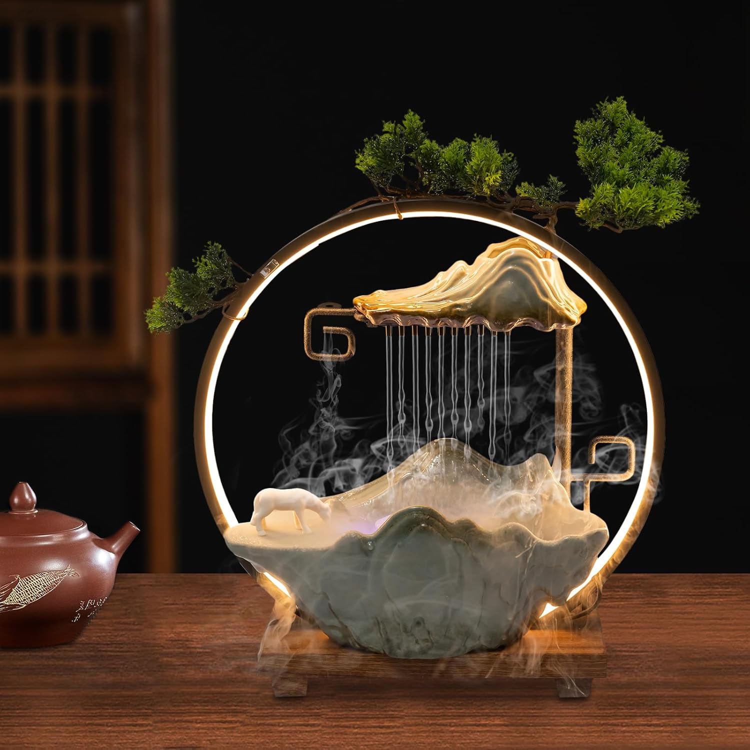 Indoor Waterfall Fountain with LED and Mist