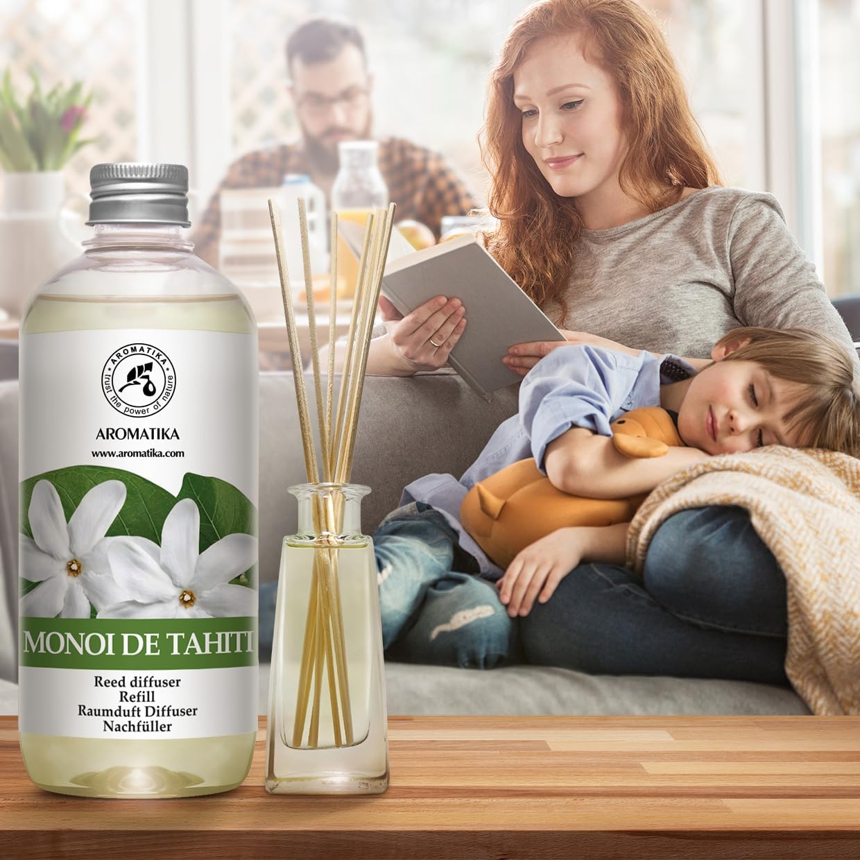 AROMATIKA Monoi de Tahiti 17 Fl Oz Floral Diffuser Refill