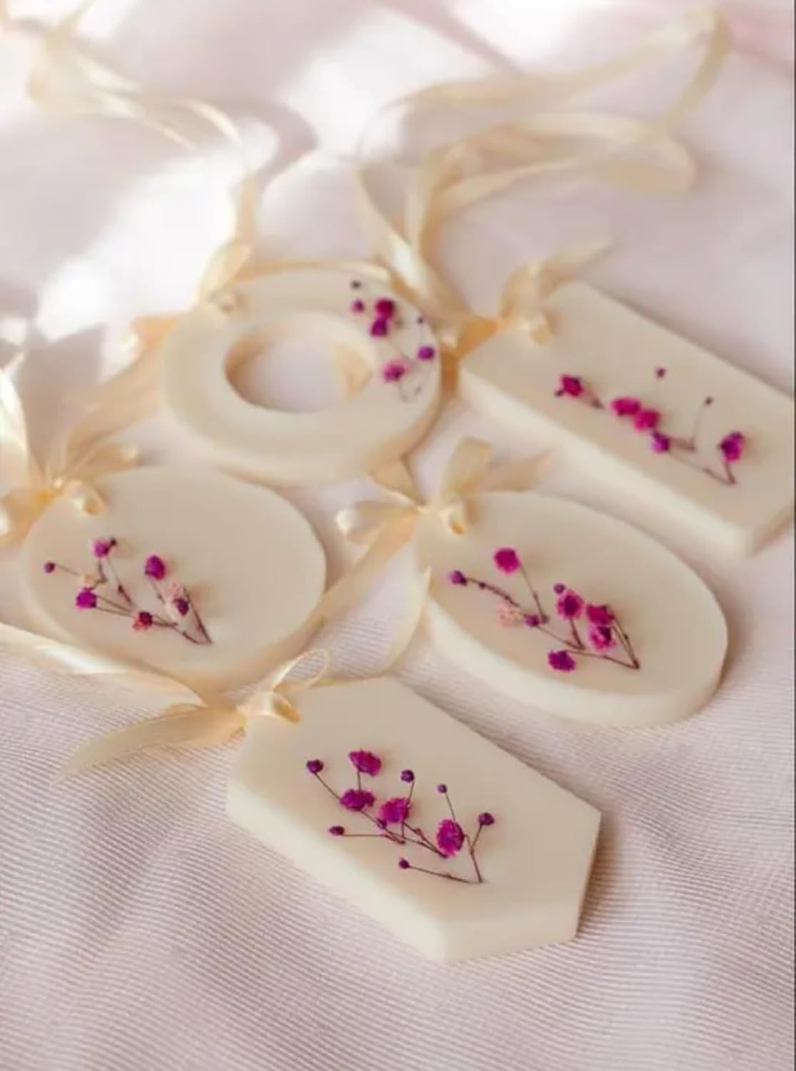 Handmade Scented Wax Sachets with Dried Purple Flowers