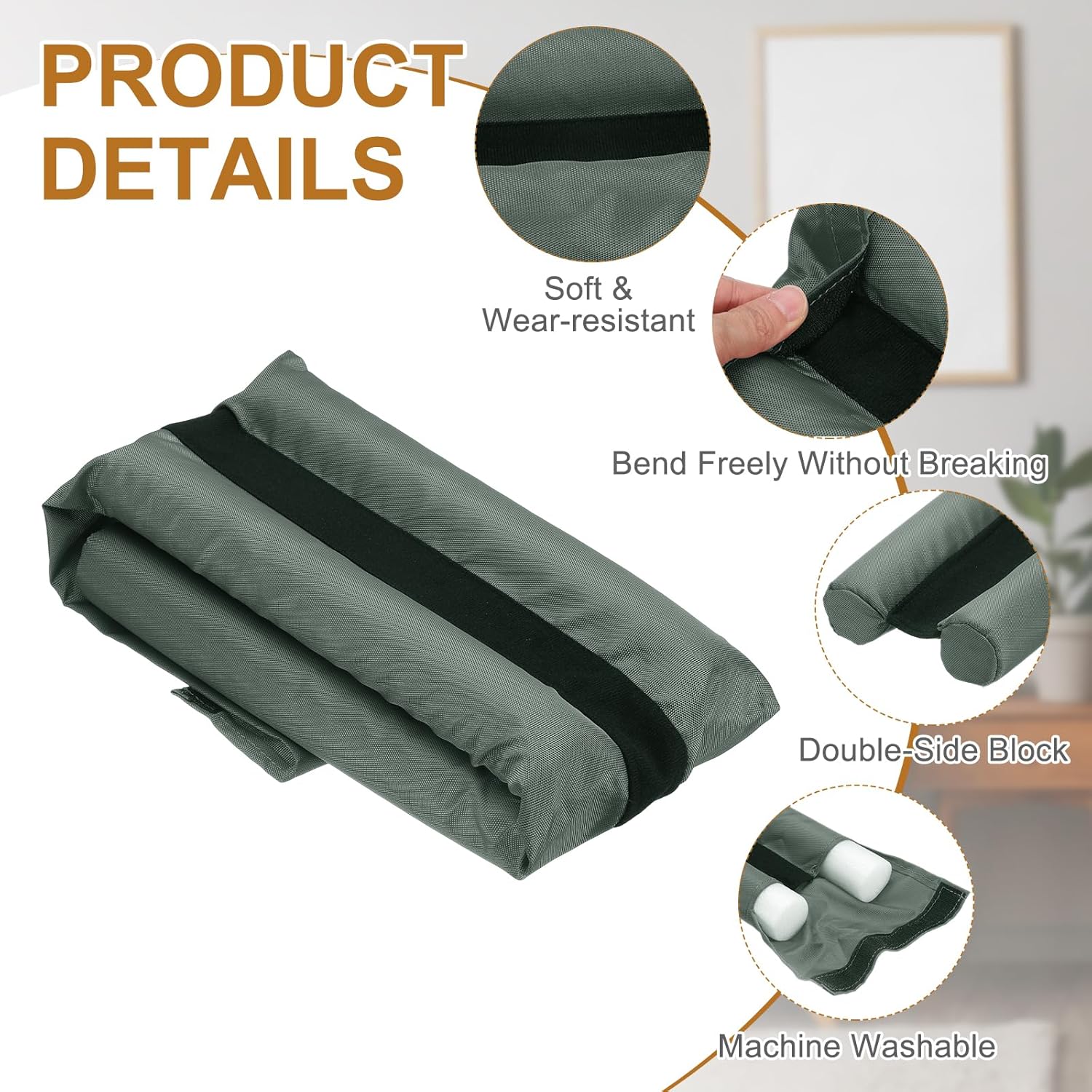 Uxcell Under Door Draft Stopper Gray 30-36 Inch