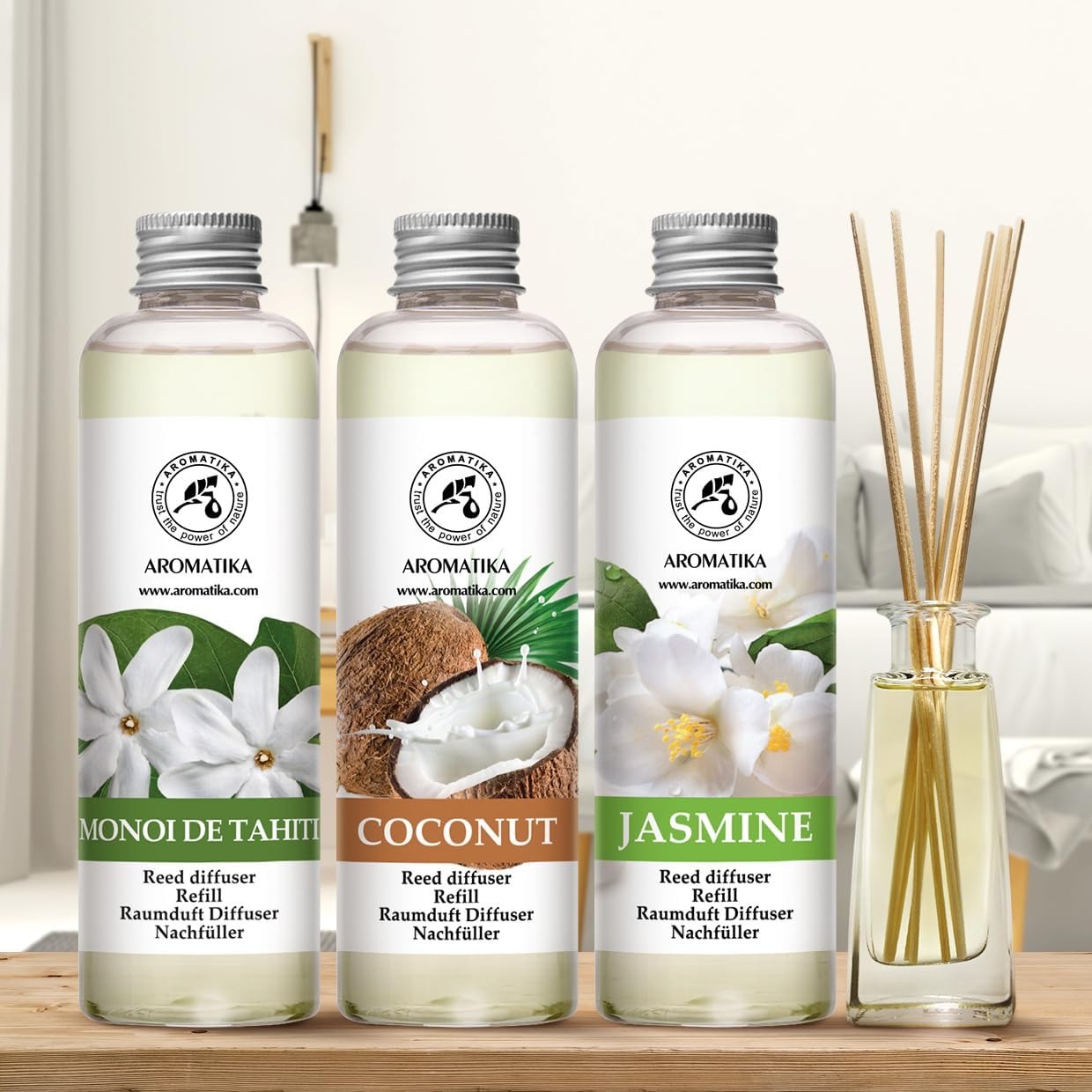 Jasmine Reed Diffuser Refill - Fresh Long Lasting Aroma