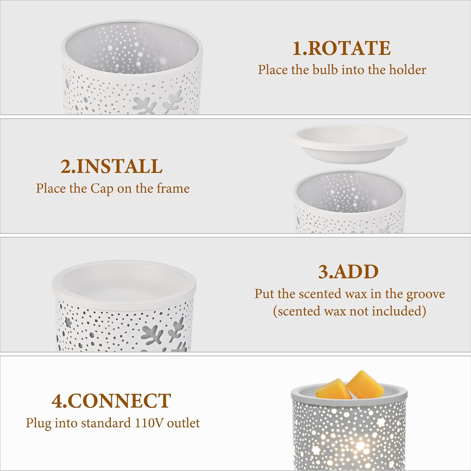 2-in-1 Electric Wax Melter with Timer and 2 Bulbs
