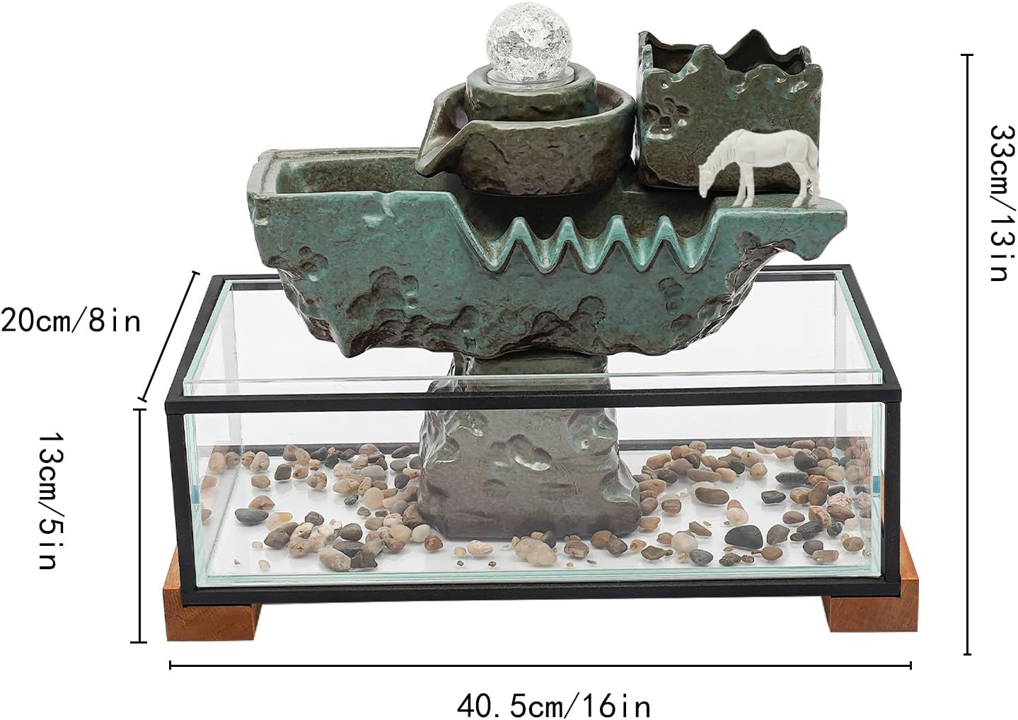 CNCEST Tabletop Water Fountain with LED Light