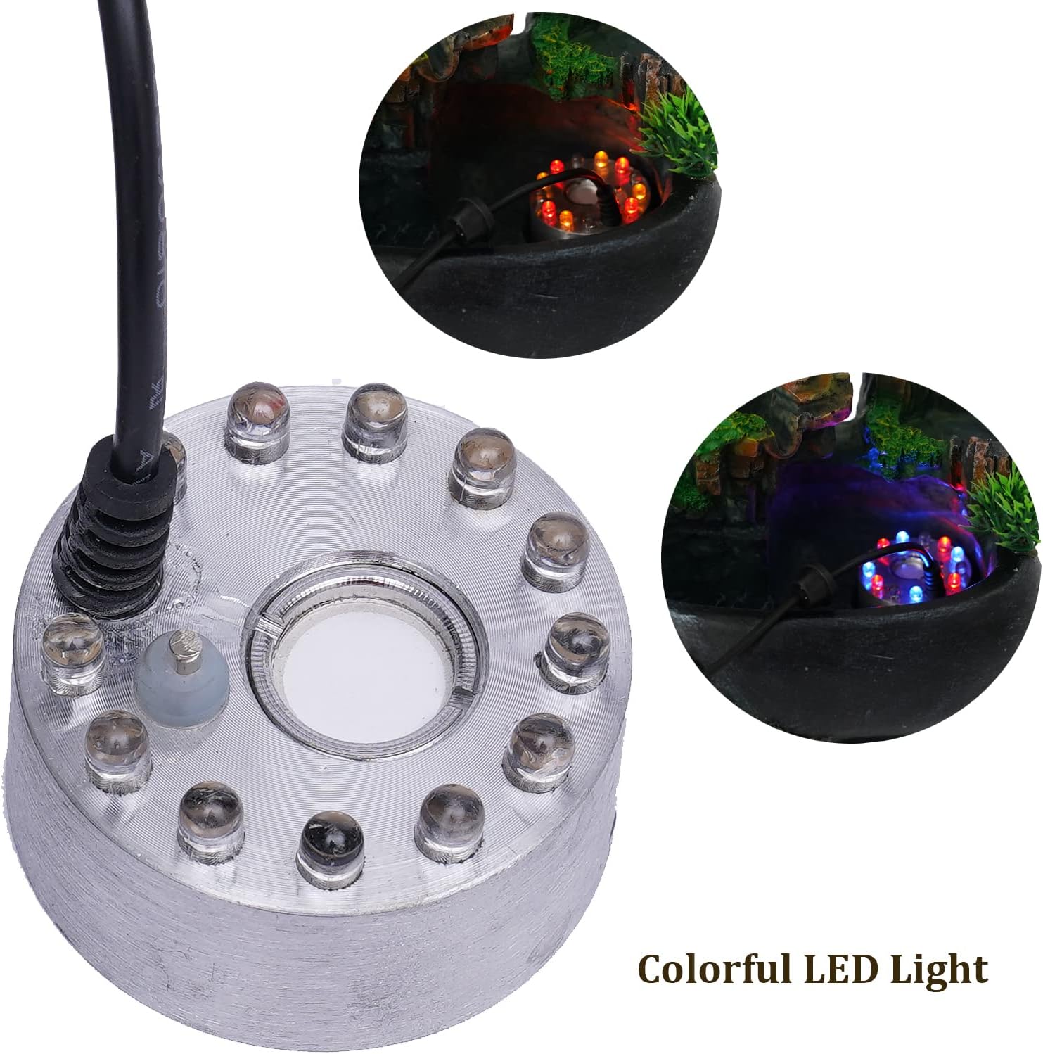 TFCFL Desktop Fountain Waterfall with Rockery and LED Lights