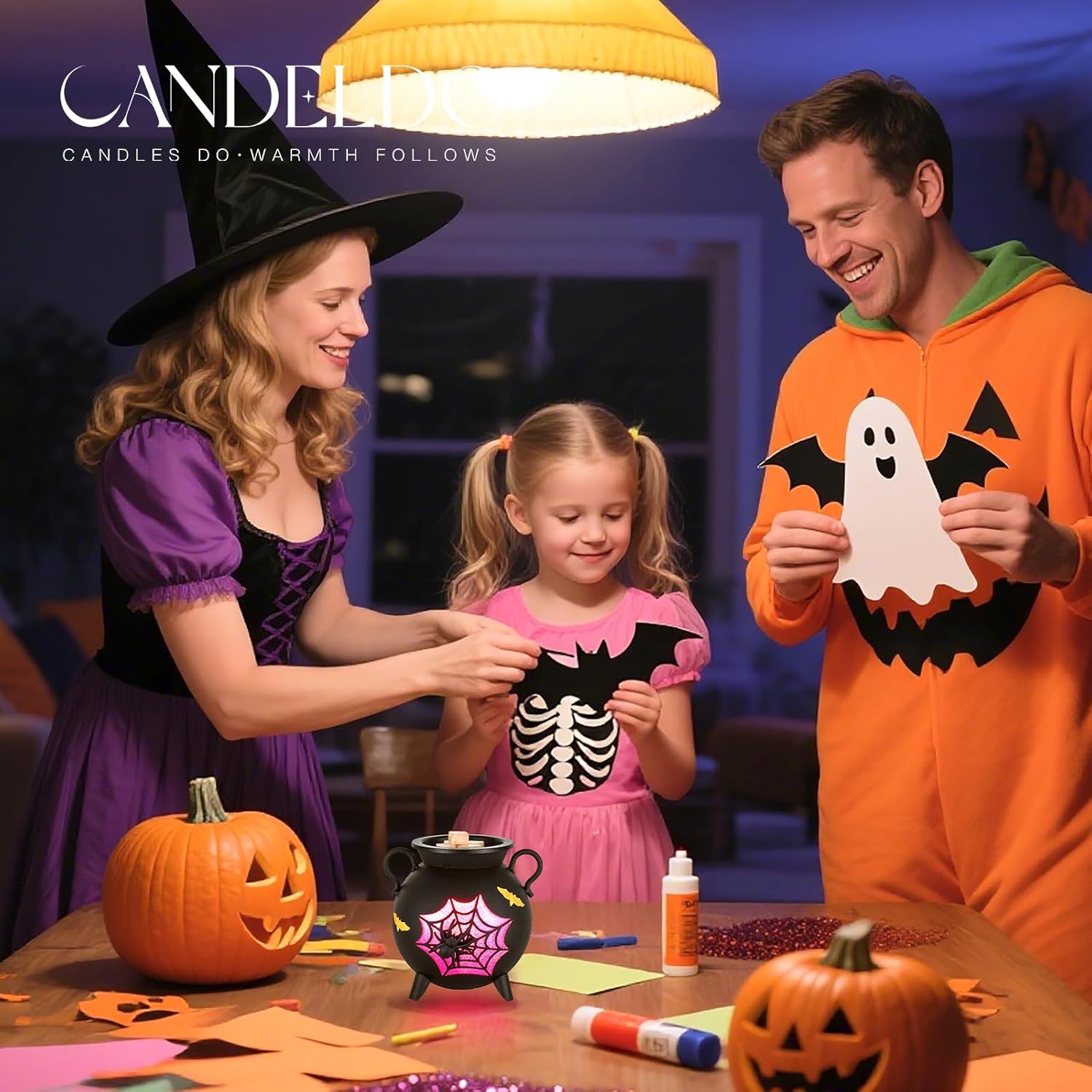 Candeldo Halloween Wax Melt Warmer with 2 Light Bulbs