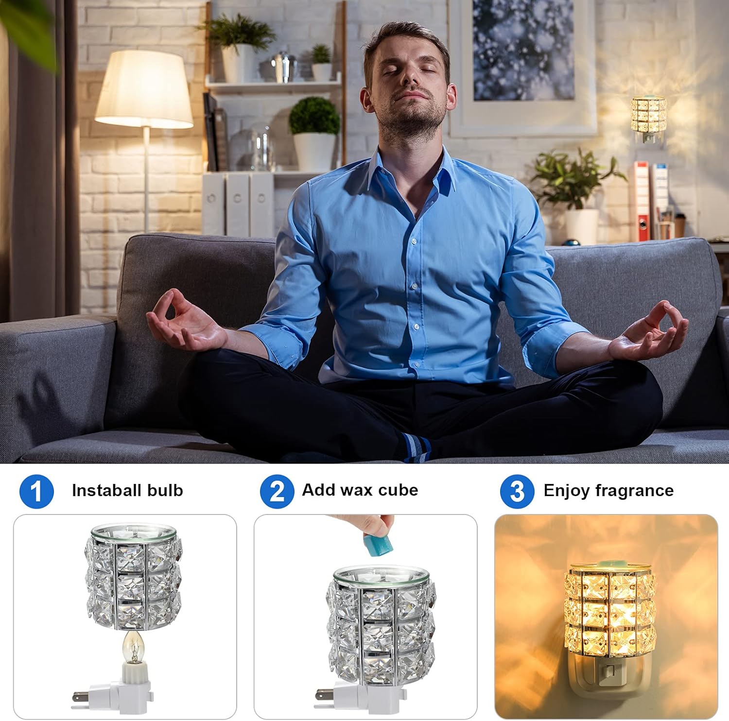 DRQ Plug-In Wax Warmer Crystal Design