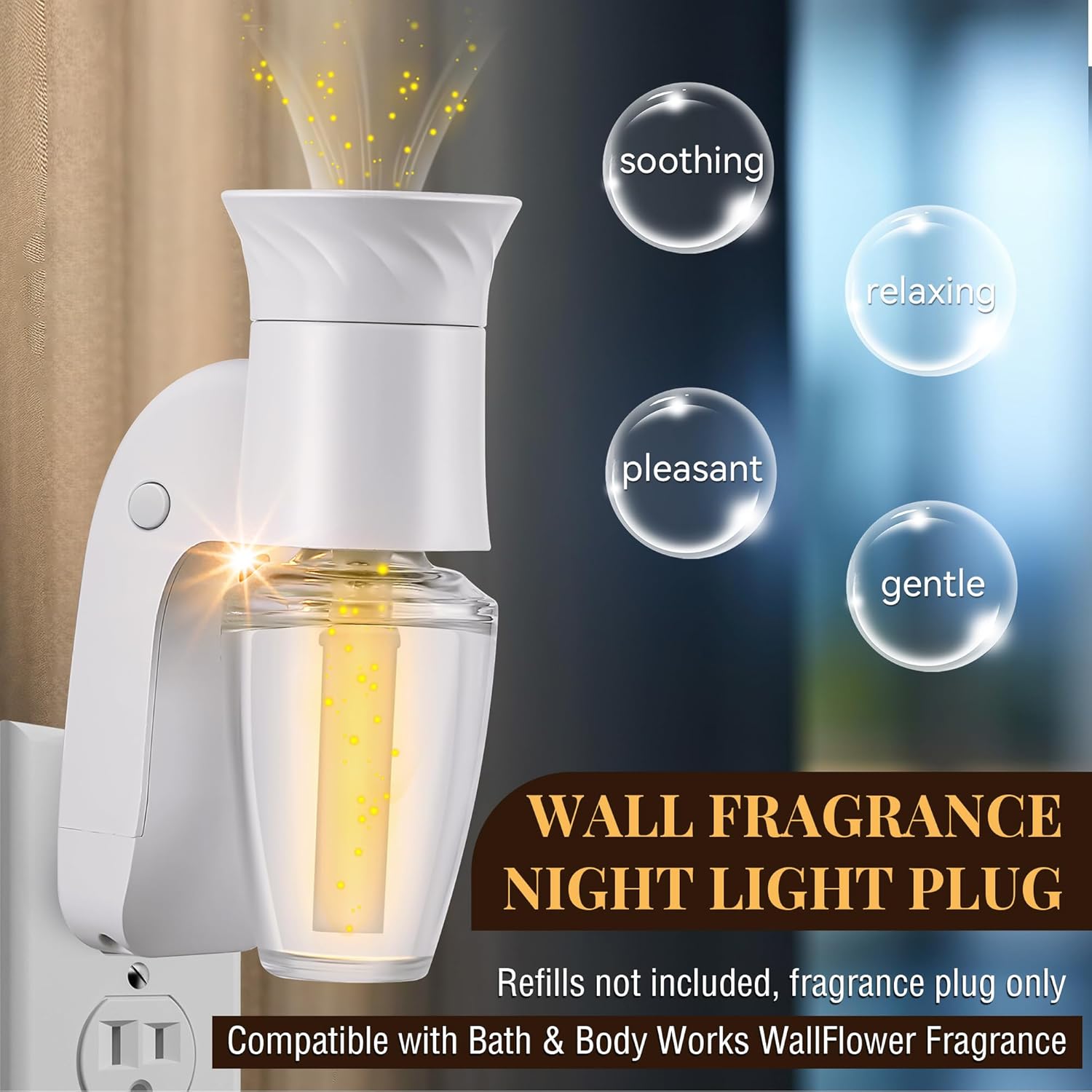 Nuanchu 2 Pack Wall Fragrance Plug In with Remote Timer and Night Light
