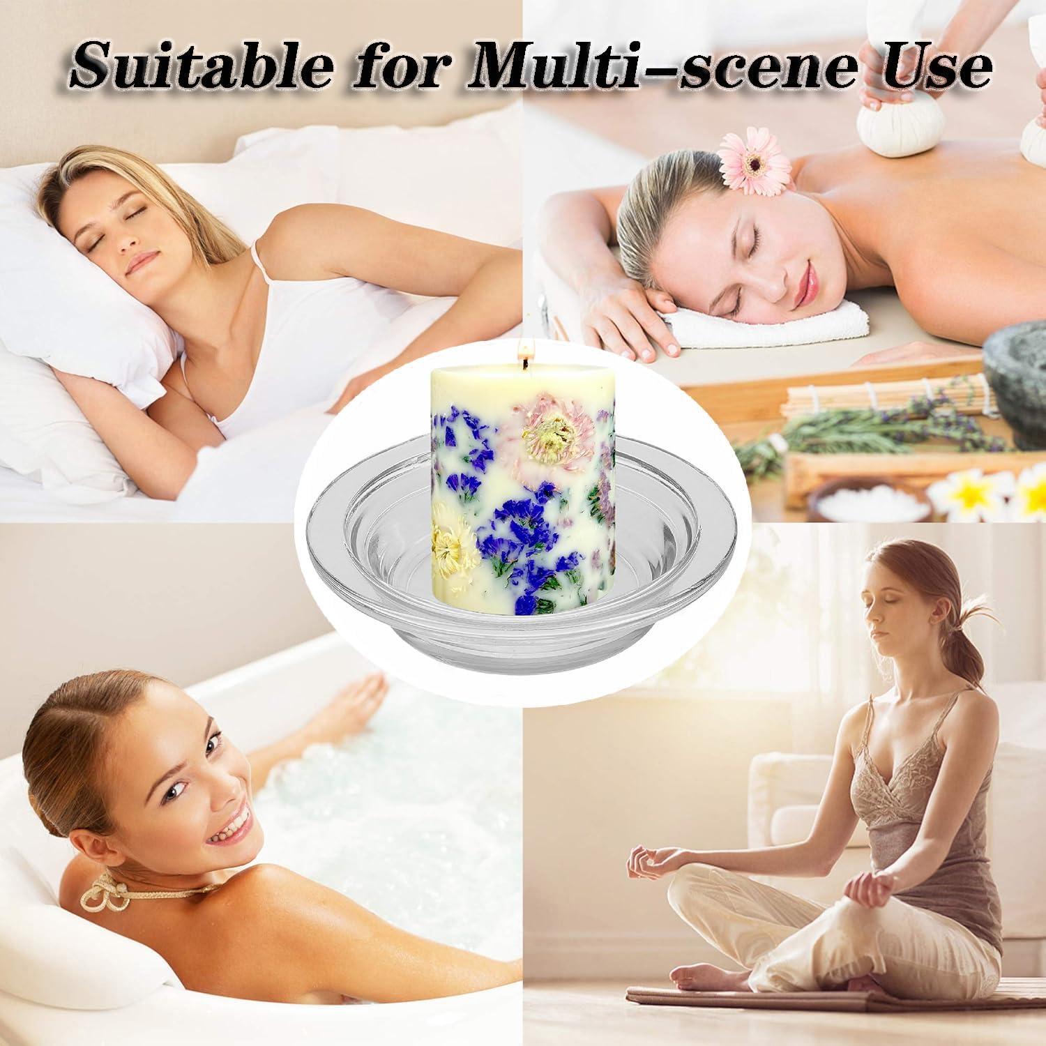2PCS Glass Wax Melting Tray Aromatherapy Candle Heating Bowl for Diffusers