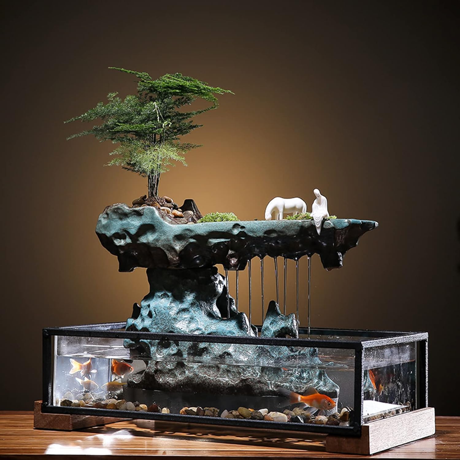 110V Indoor Water Fountain with Rockery Figurines