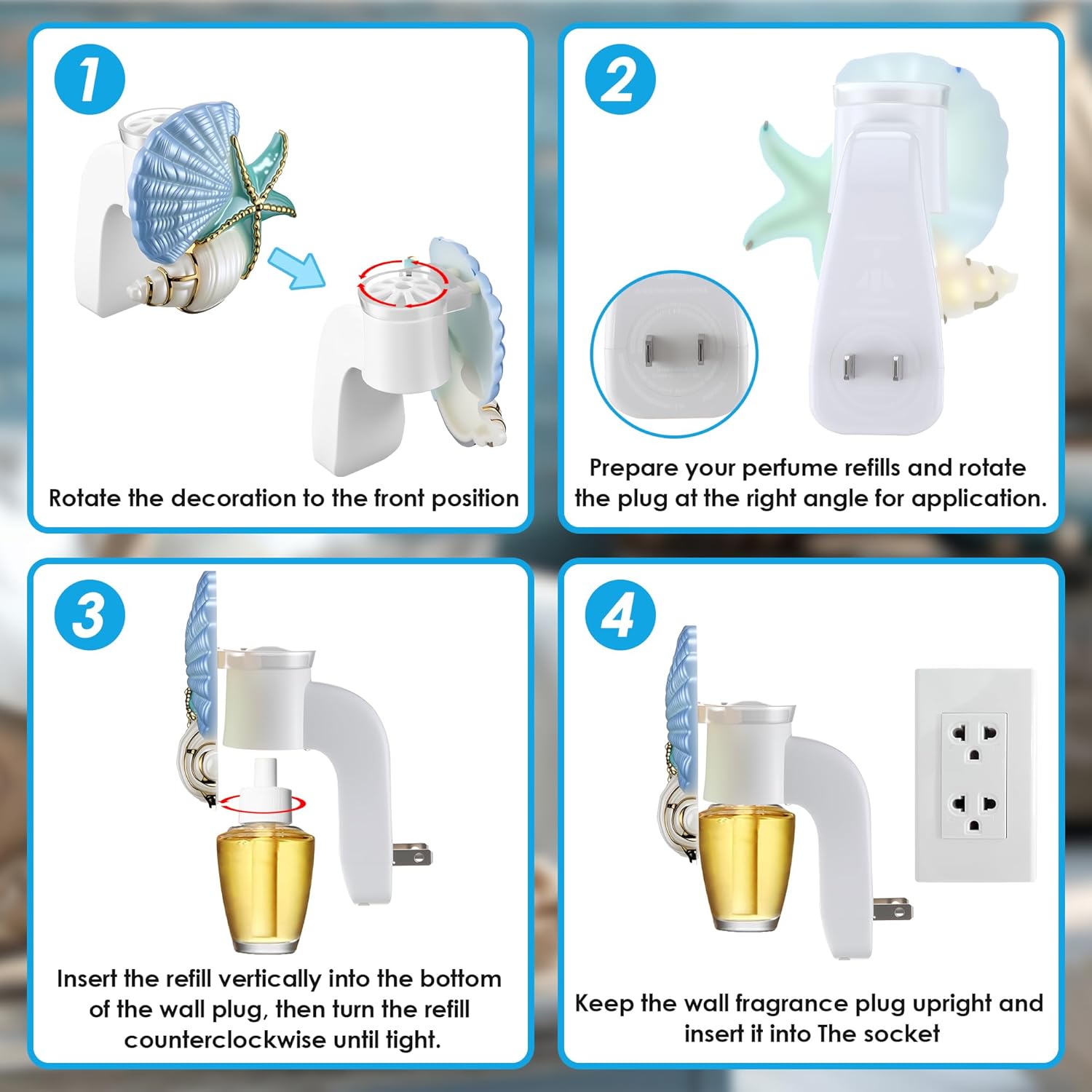 Marine Style Wall Fragrance Plug with Night Light