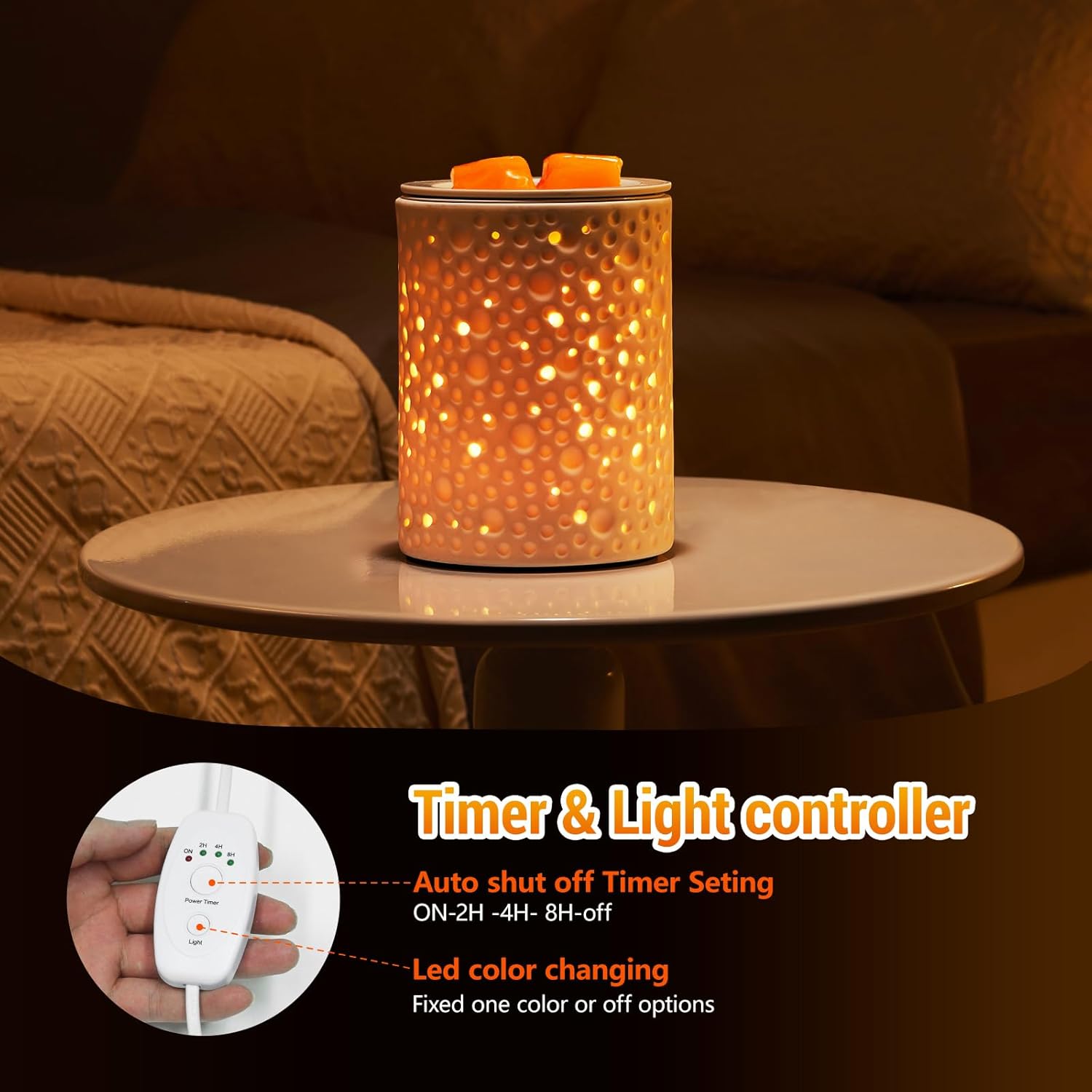 Planet Ceramic Electric Wax Melter with Timer and LED Light