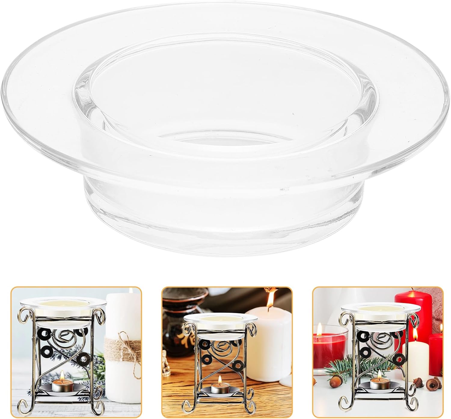 IMIKEYA Scented Votive Candle Wax Warmer Bowl