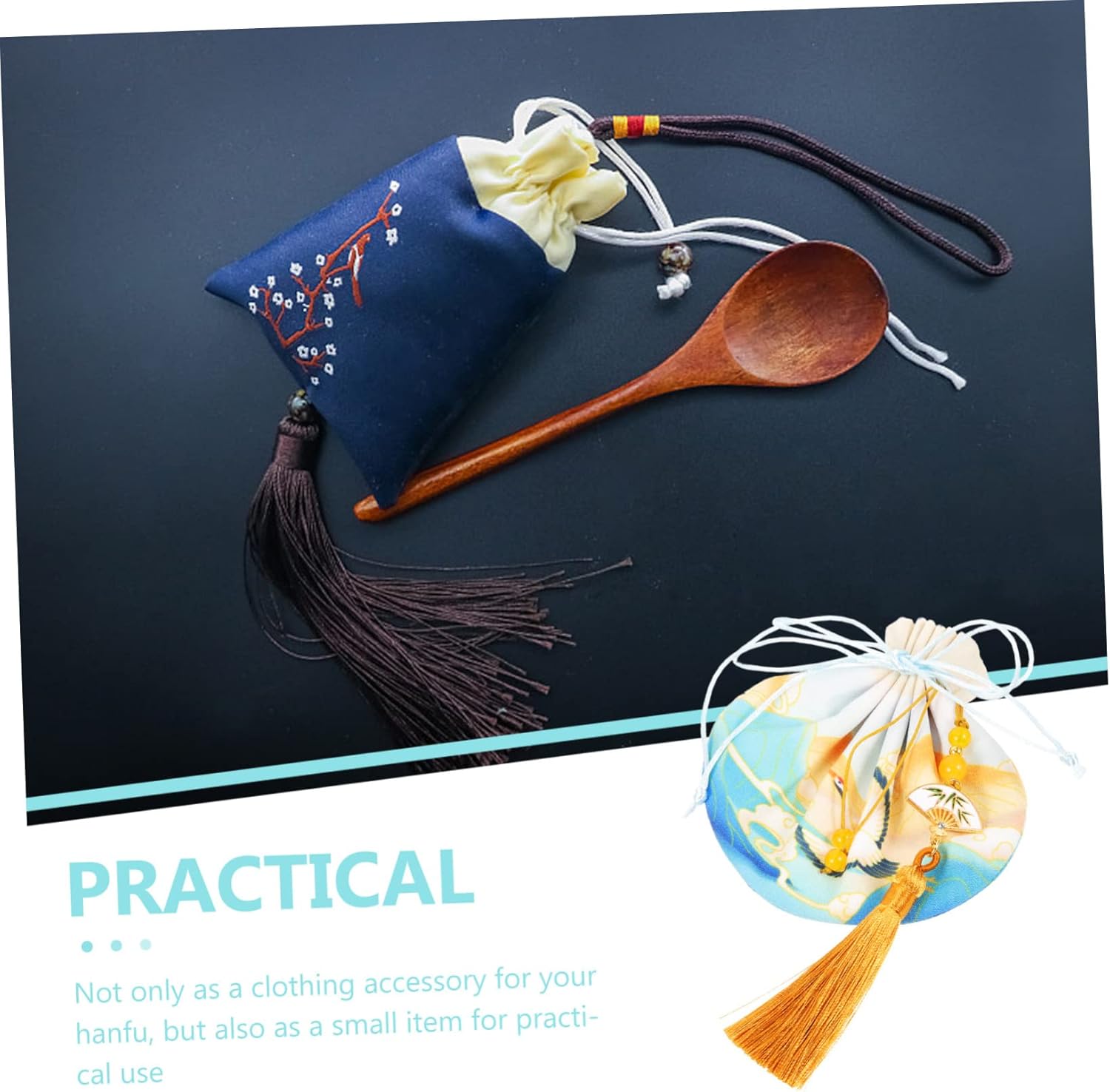 Luxshiny Chinese Style Lavender Drawstring Pouch for Home Decoration
