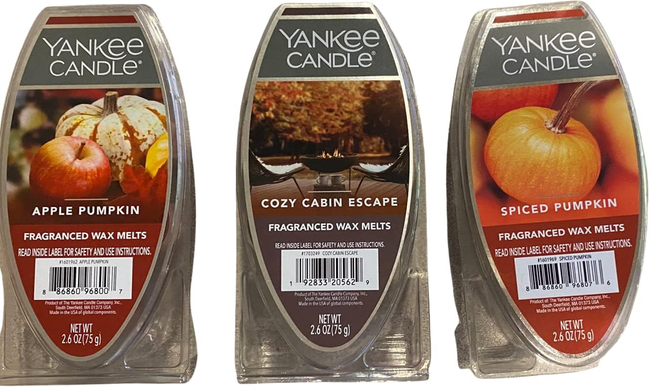 Yankee Candle Fall Autumn Wax Melt 3 Pack With Tea Lights