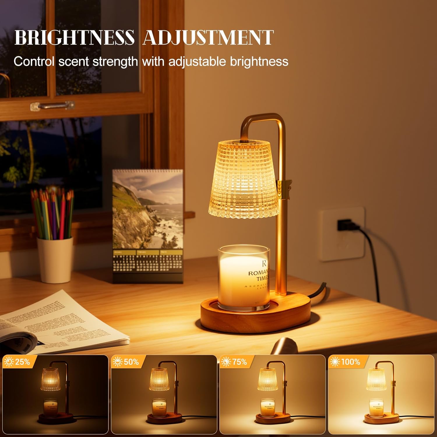 Aluminum Candle Warmer Lamp with Timer Dimmer