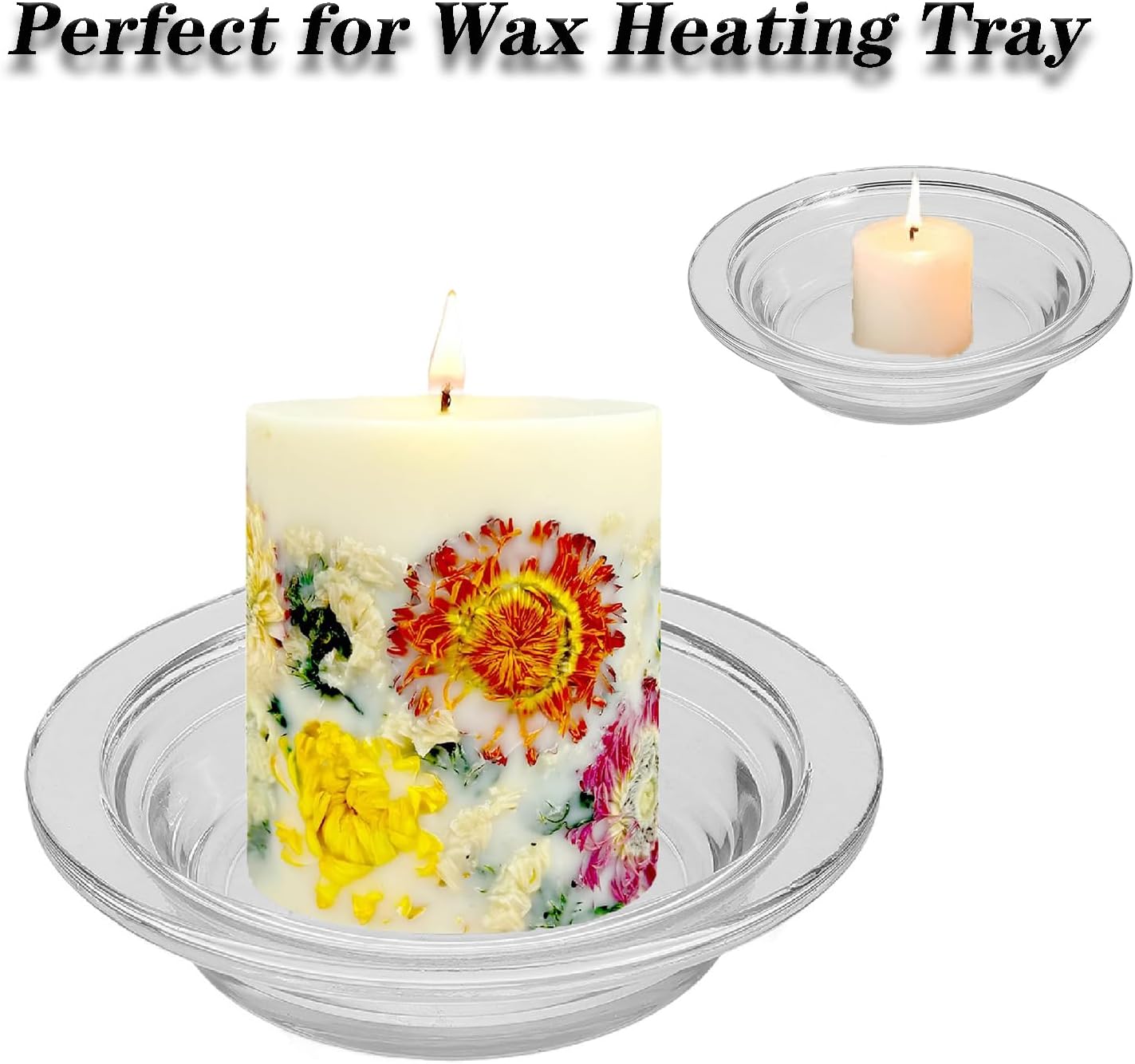 2PCS Glass Wax Melting Tray Aromatherapy Candle Heating Bowl for Diffusers
