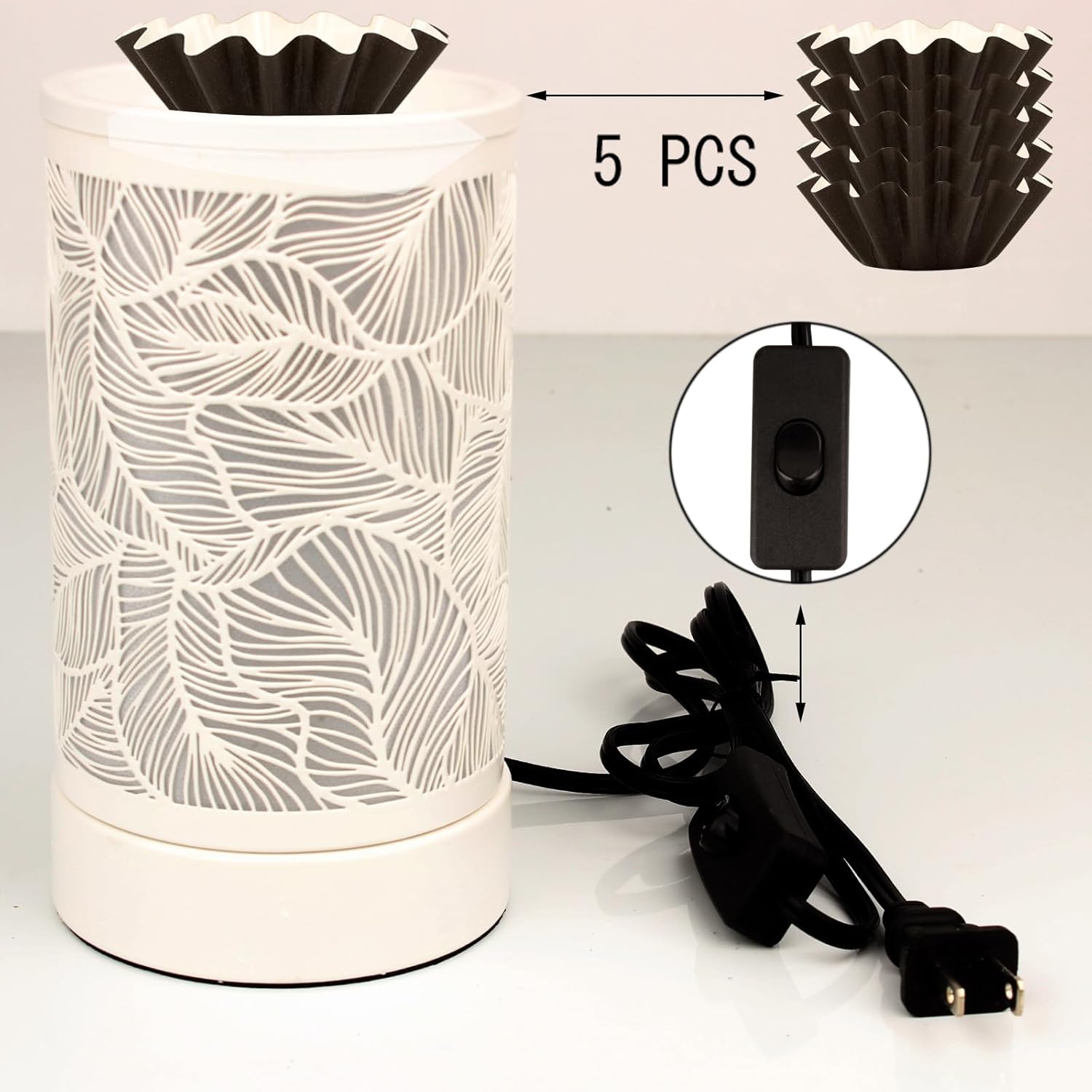 Electric Wax Melter Warmer with Night Light Metal Design