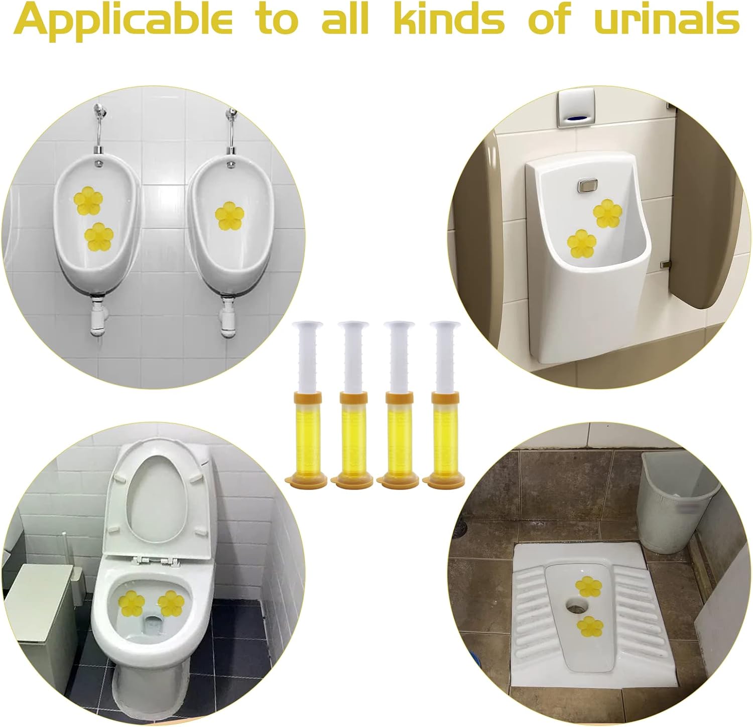 Flower Scent Toilet Gel Stamp Refills 4PCS