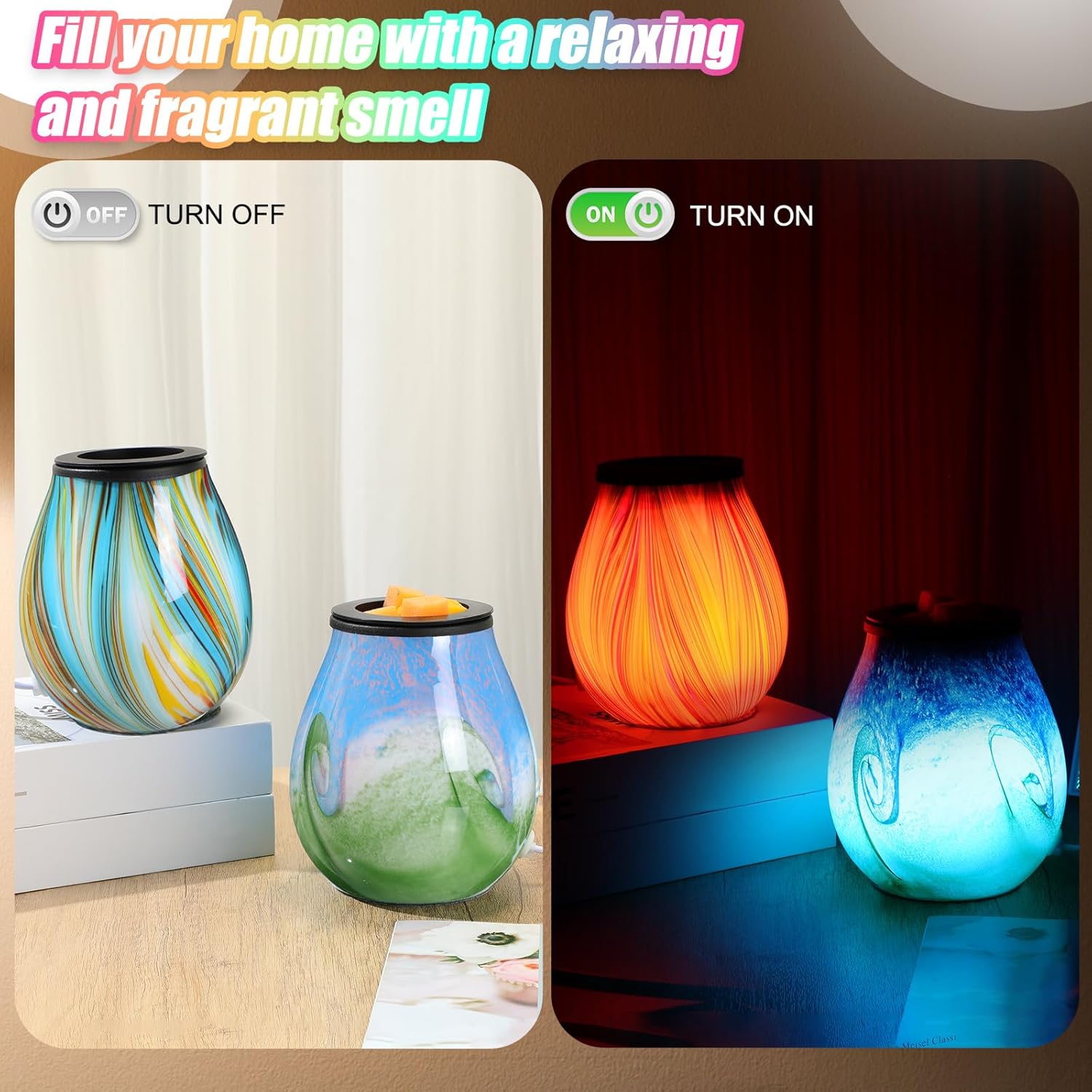 Tujoe 2 Pcs Electric Wax Melter with LED Light and PTC Heating