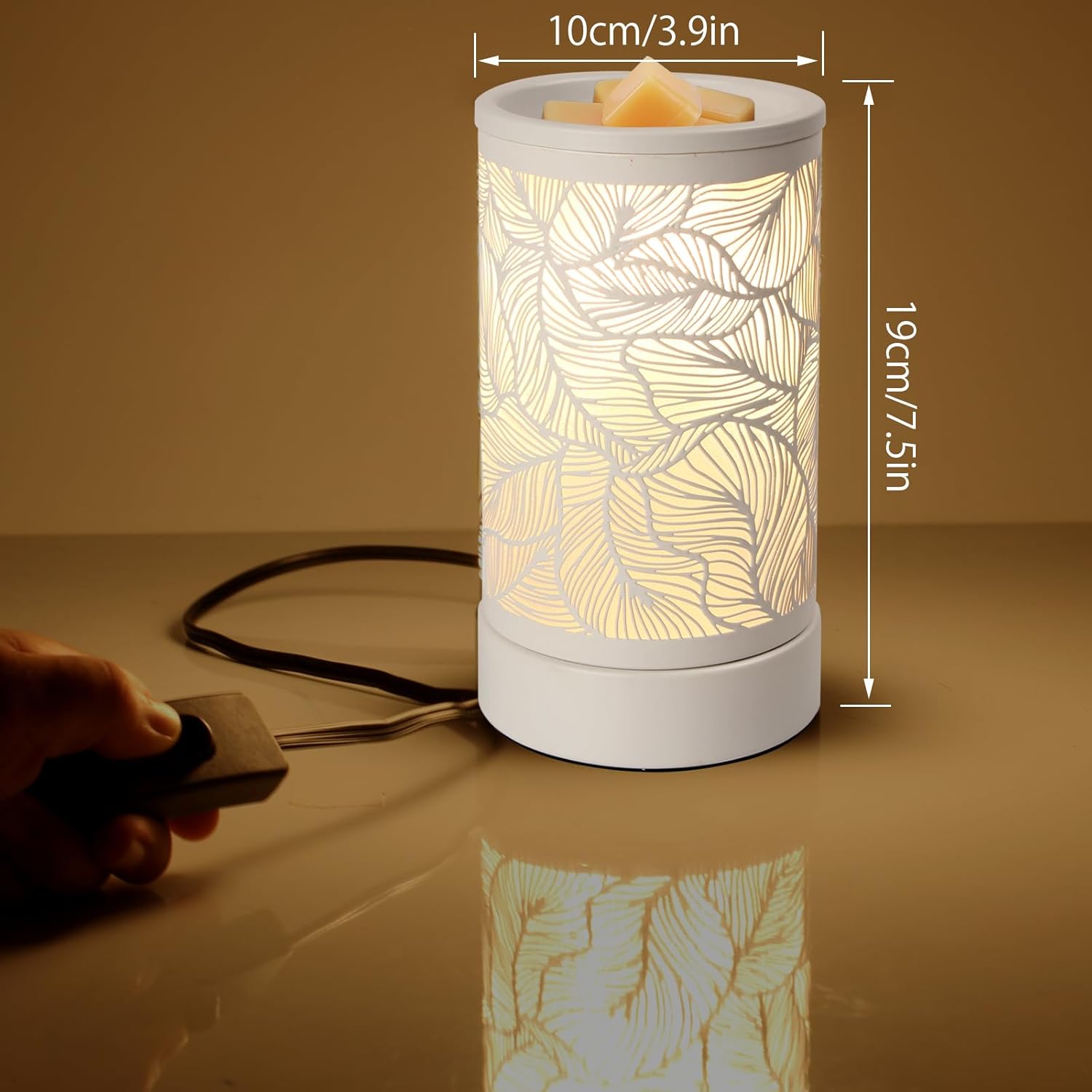 Electric Wax Melter Warmer with Night Light Metal Design