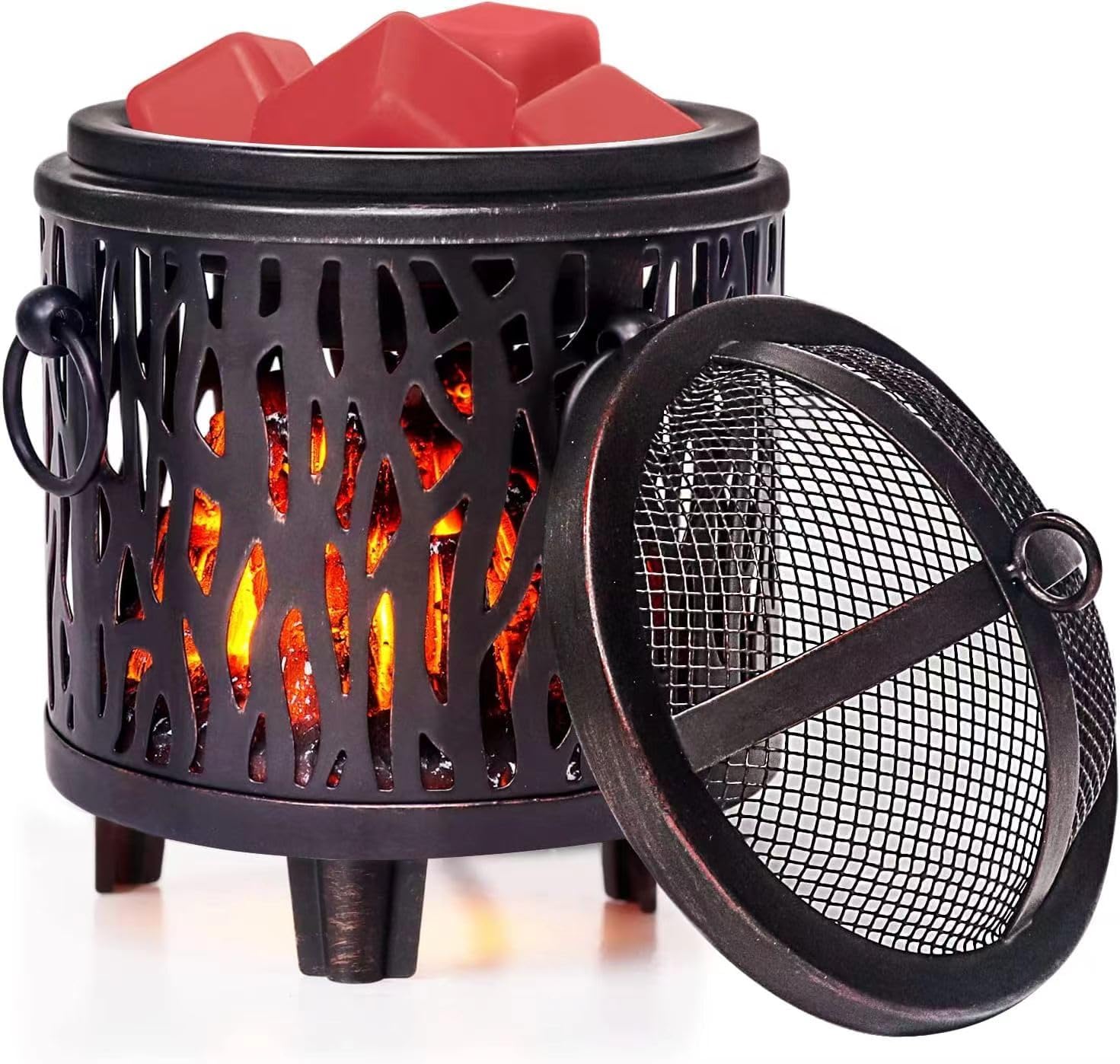 Electric Fireplace Wax Heater with Wood Grain Design