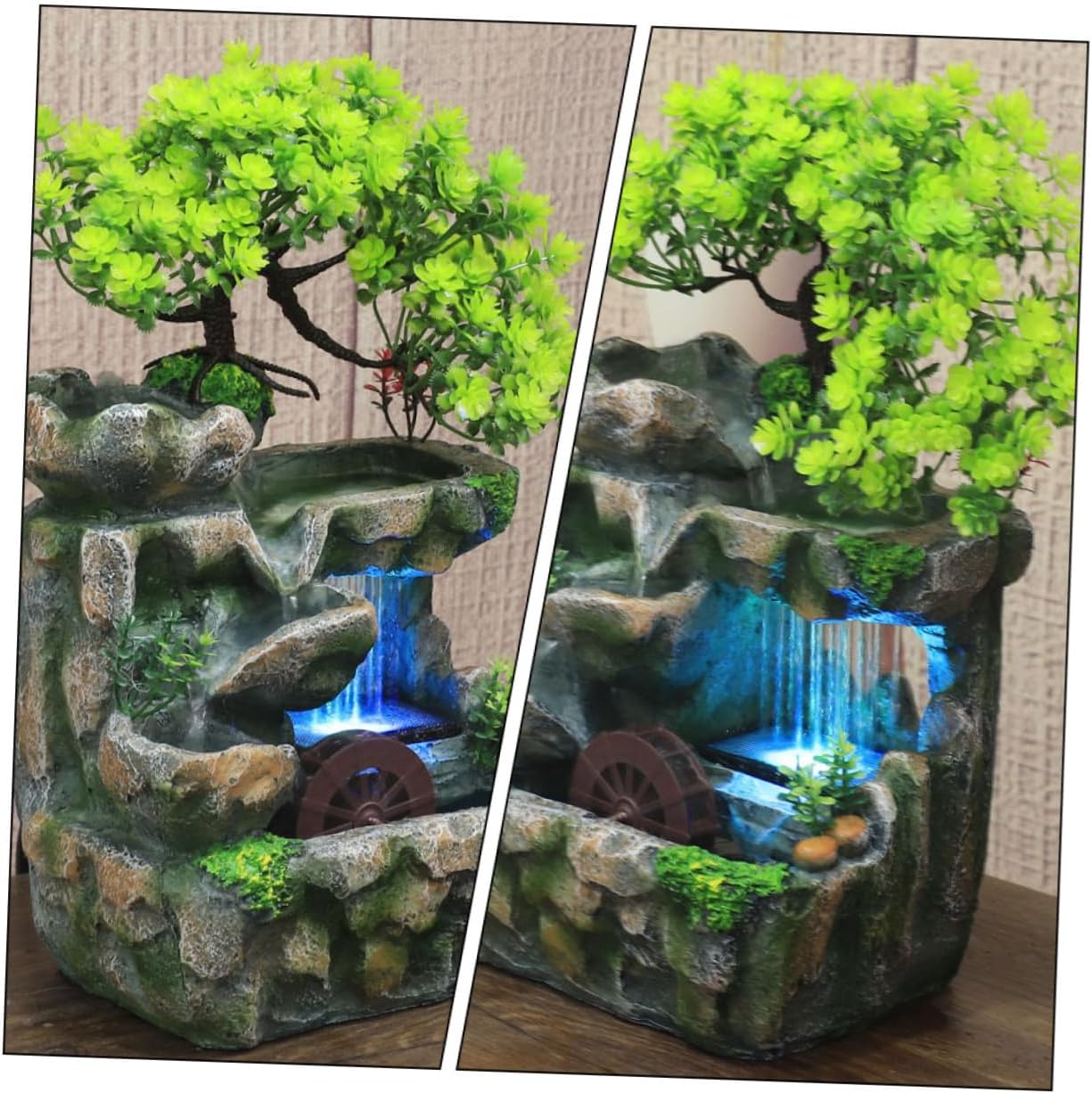 LIFKOME Tabletop Fountain Waterfall Indoor Decor