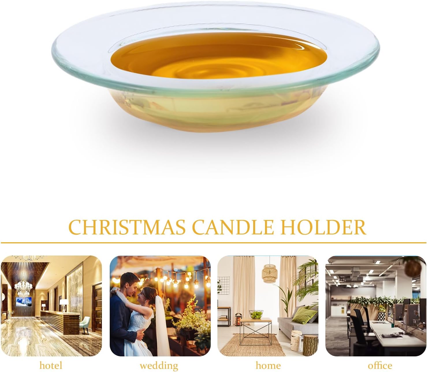 HOMSFOU 2pcs Clear Glass Wax Warmer Dish for Aroma Lamp