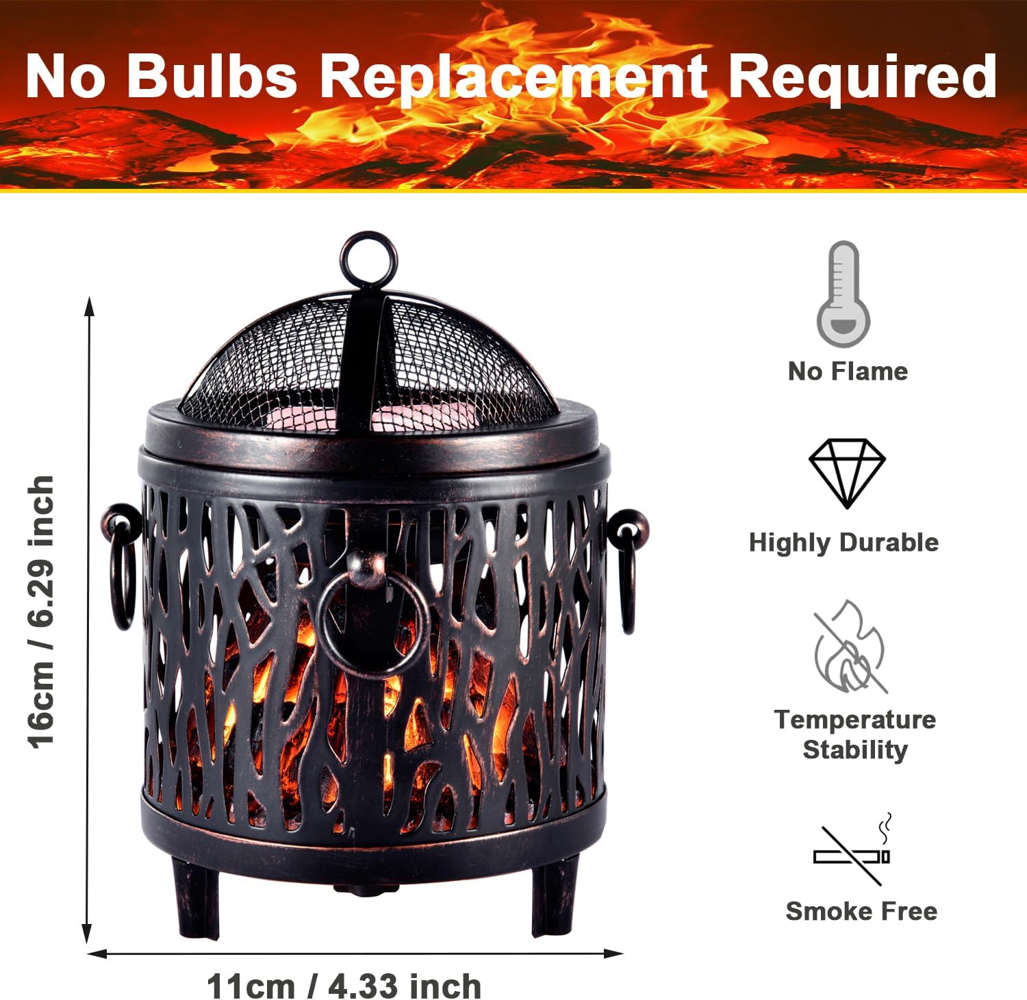 Electric Fireplace Wax Heater with Wood Grain Design