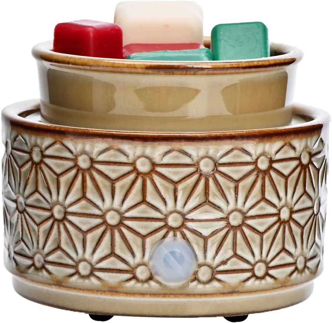 ASAWASA Brown Hexagon Ceramic Wax Melt Warmer