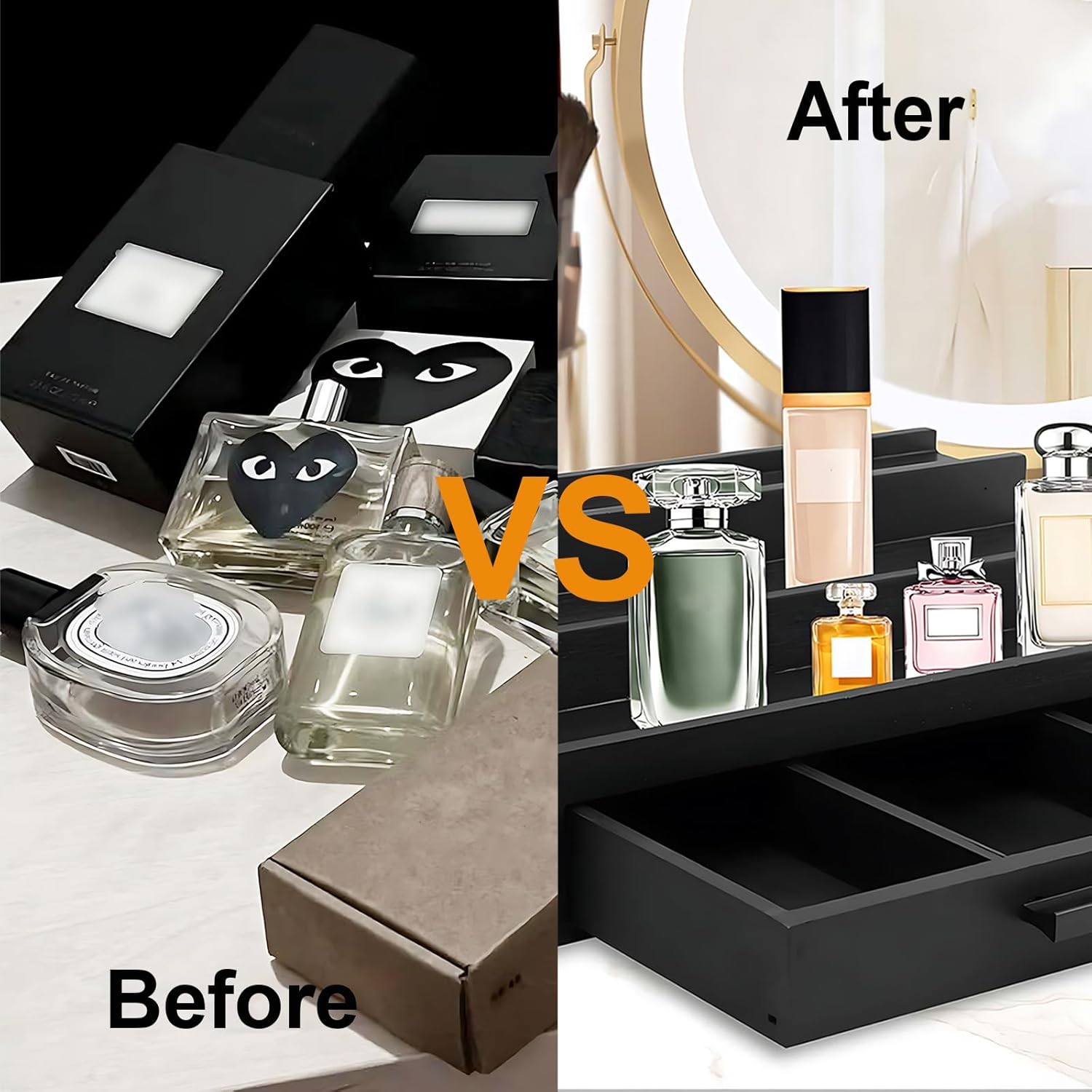 Cologne Organizer for Men 3 Tier Wooden Display Stand