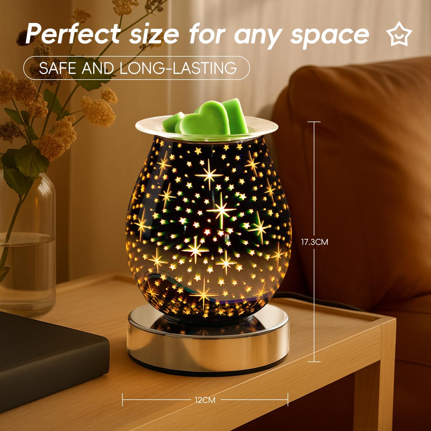 3D Glass Touch Electric Wax Warmer with Dimmable Light