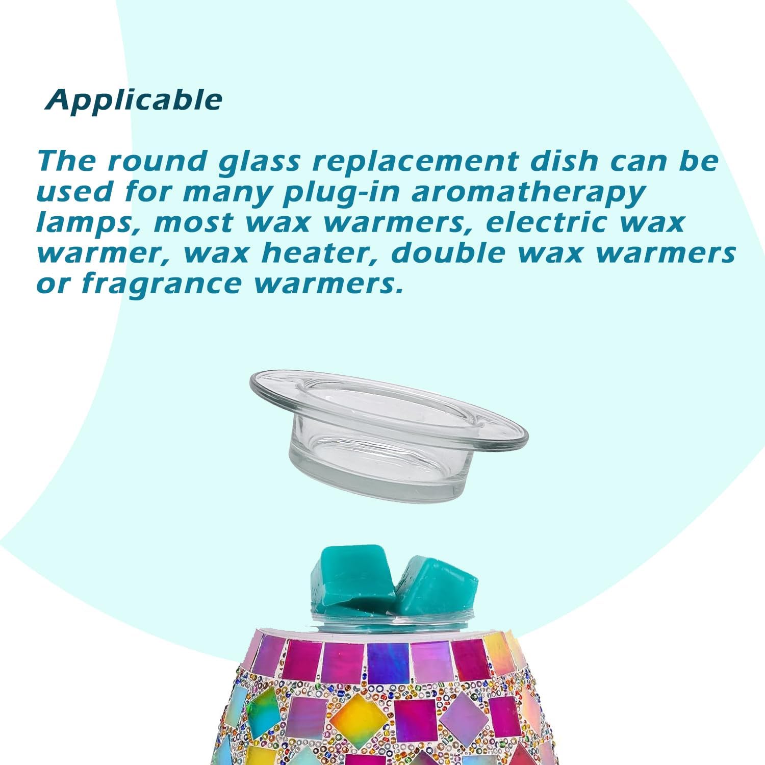 2Pcs Glass Wax Warmer Dish Replacement for Electric Aromatherapy Burner