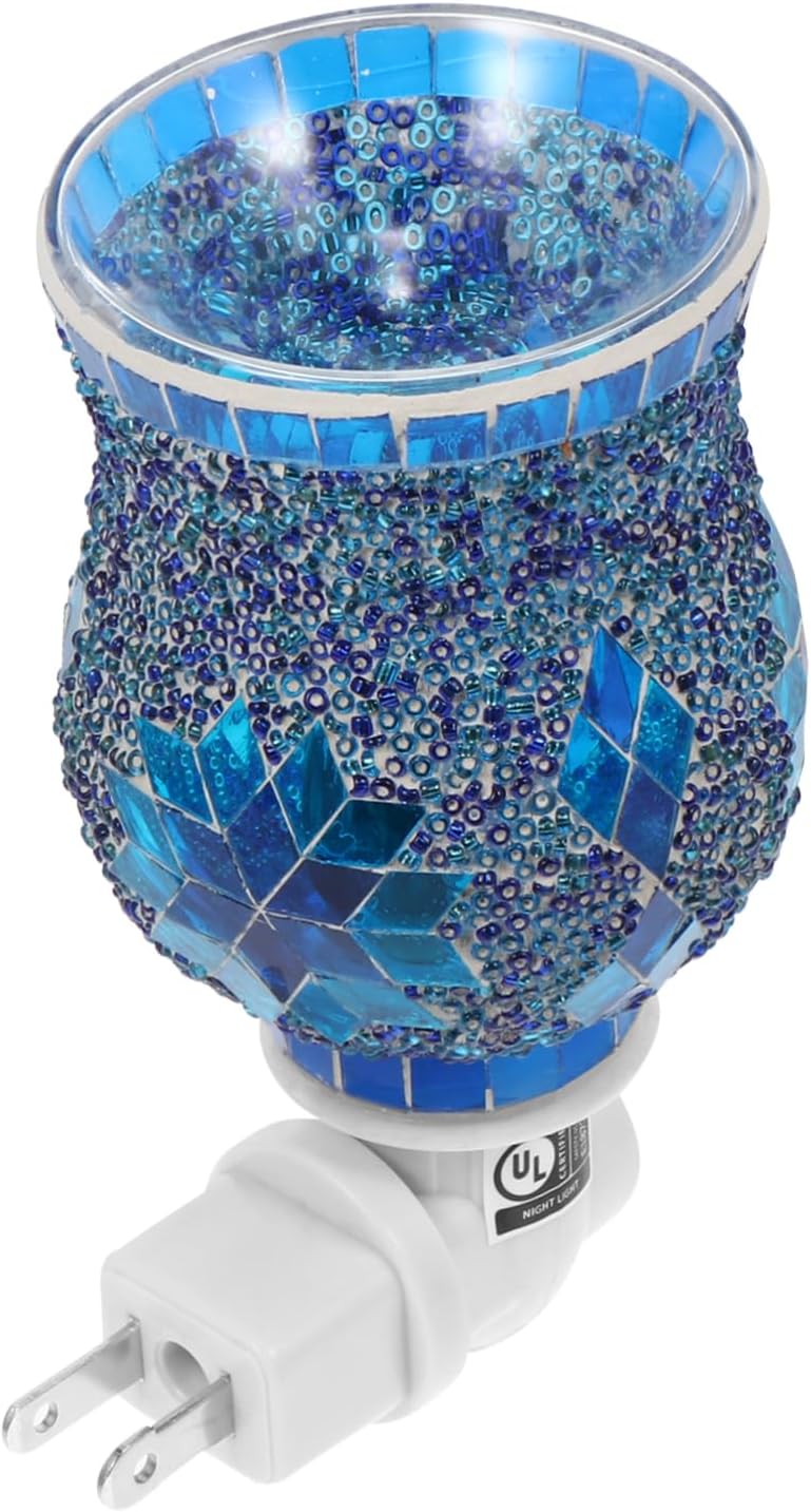 Plug In Aroma Essential Oil Lamp with Blue Snowflake Design