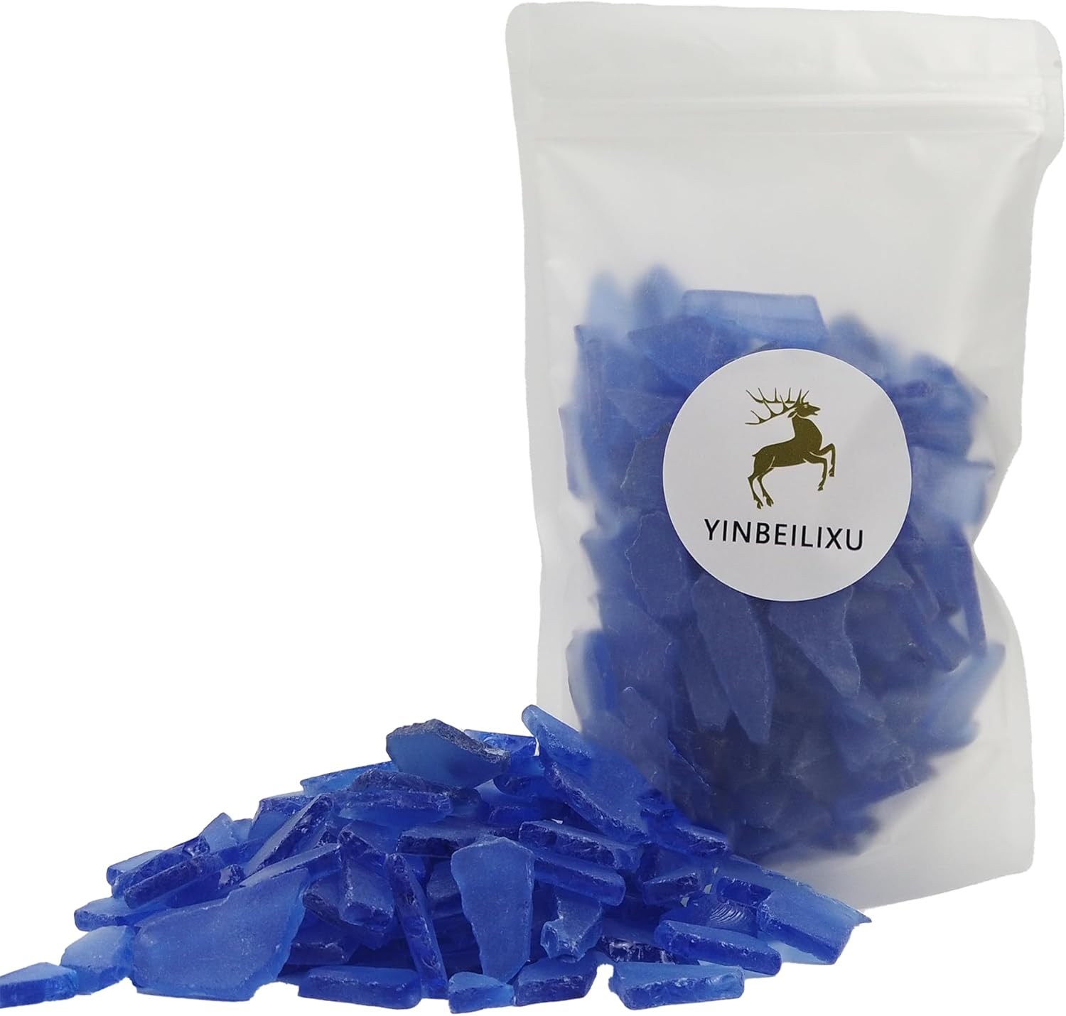 Blue Sea Glass for Crafts and Decor 13oz