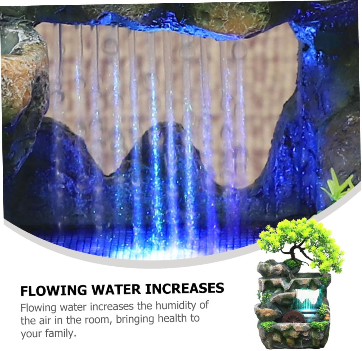 LIFKOME Tabletop Fountain Waterfall Indoor Decor