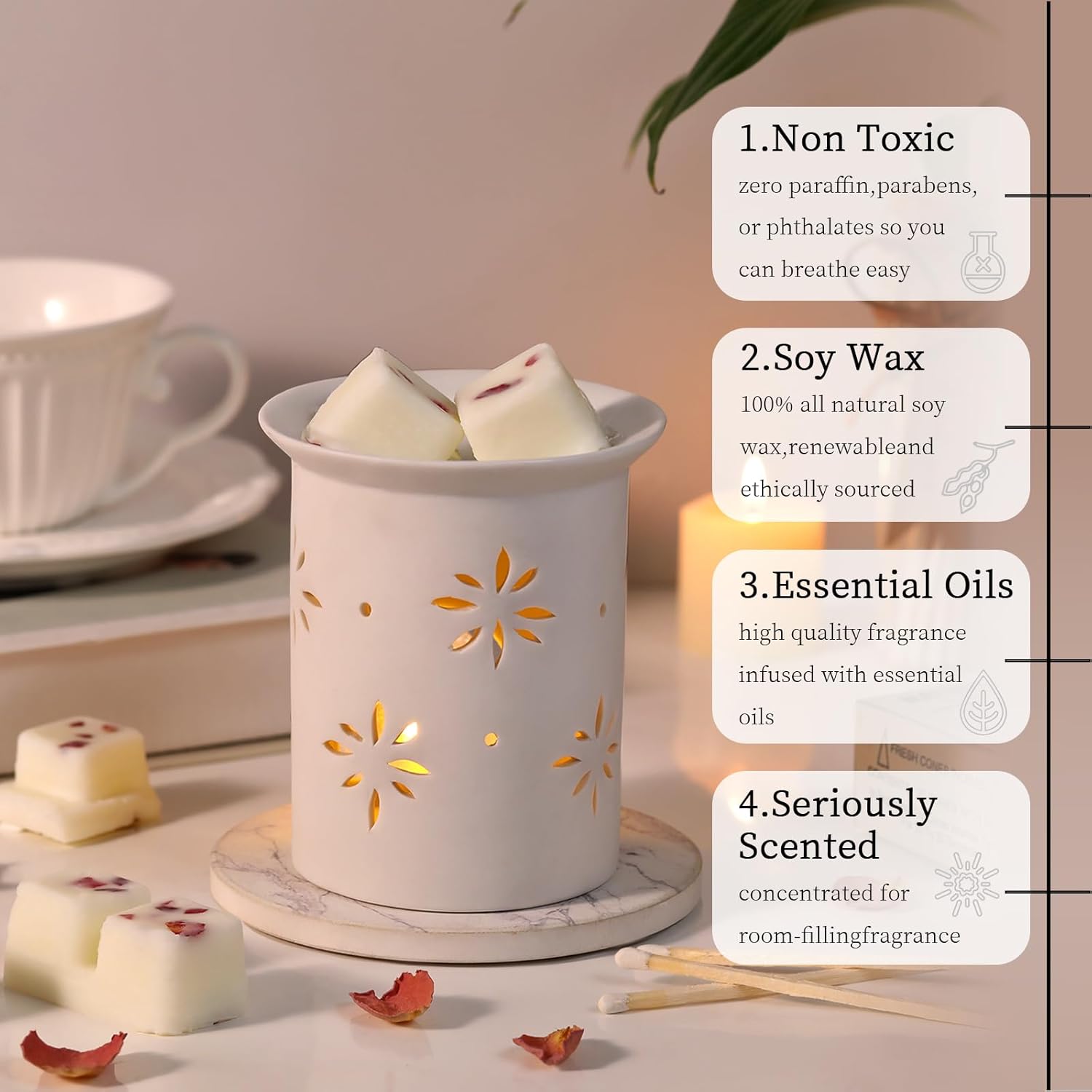 LETINE Wax Melts 10oz 4 Pack Rose Scented