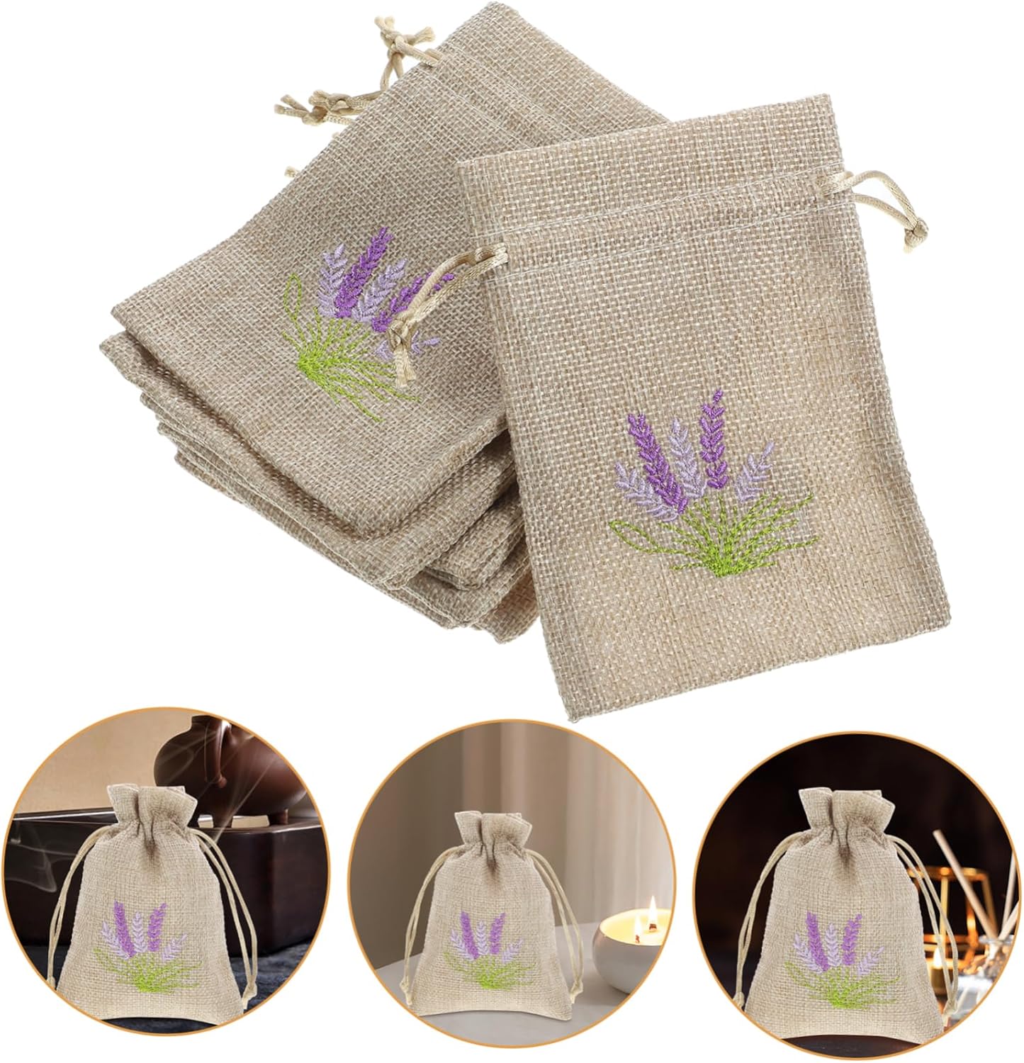 Refillable Lavender Sachet Bags 10pcs for Home and Car Use