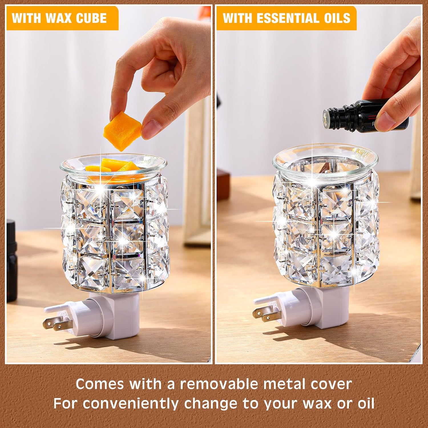 4 Pcs Wall Plug In Wax Warmer Crystal Fragrance Diffuser
