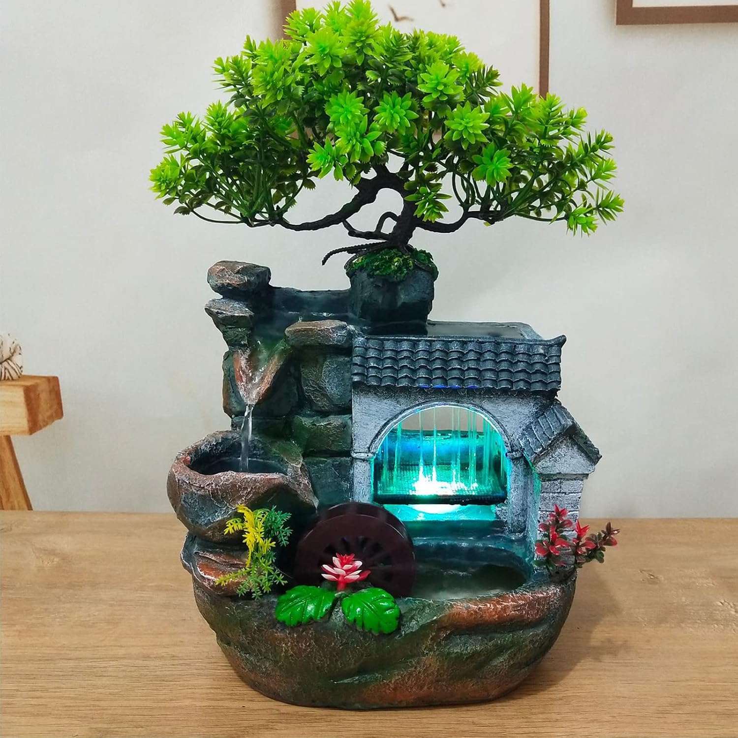 116 Inch Tabletop Fountain with LED Lights