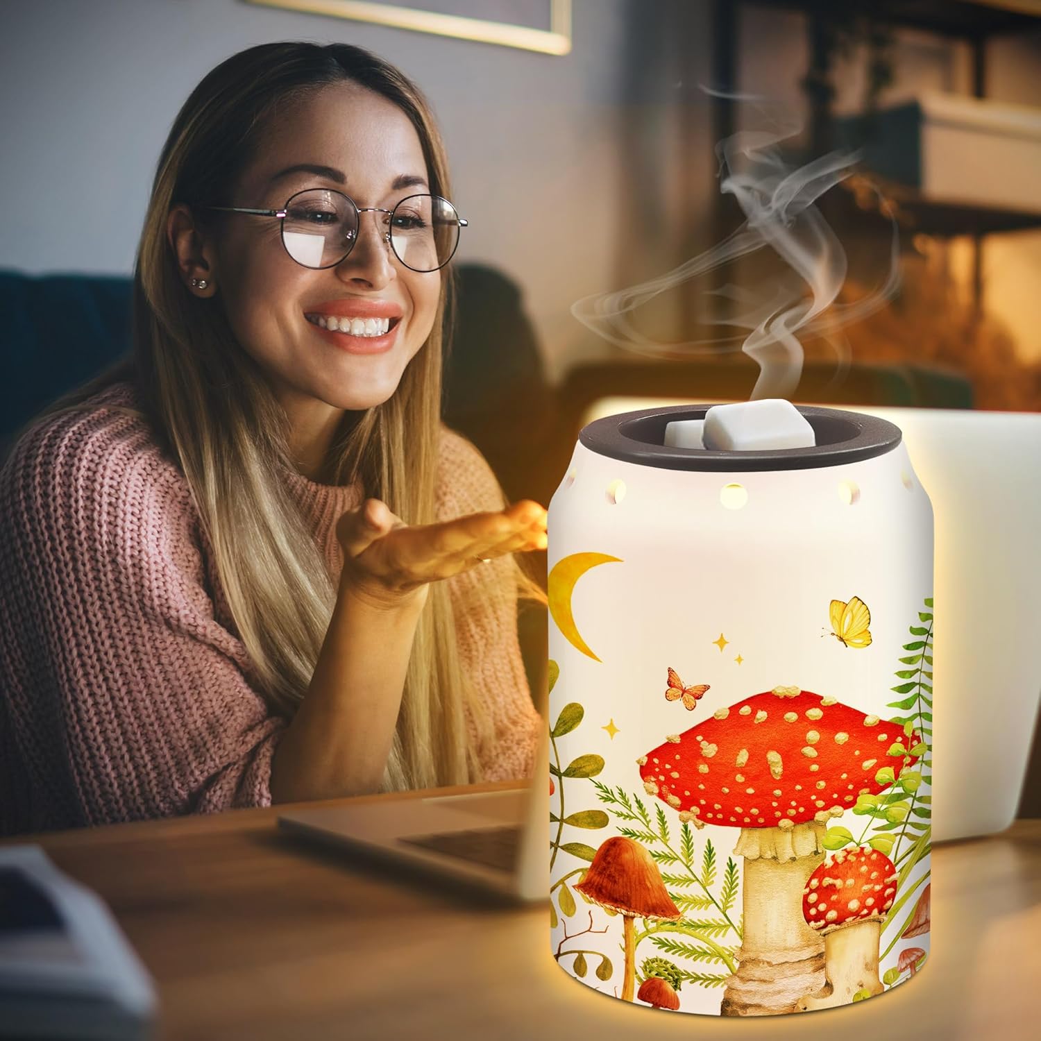 TEDDROP Mushroom Wax Melt Warmer Decor