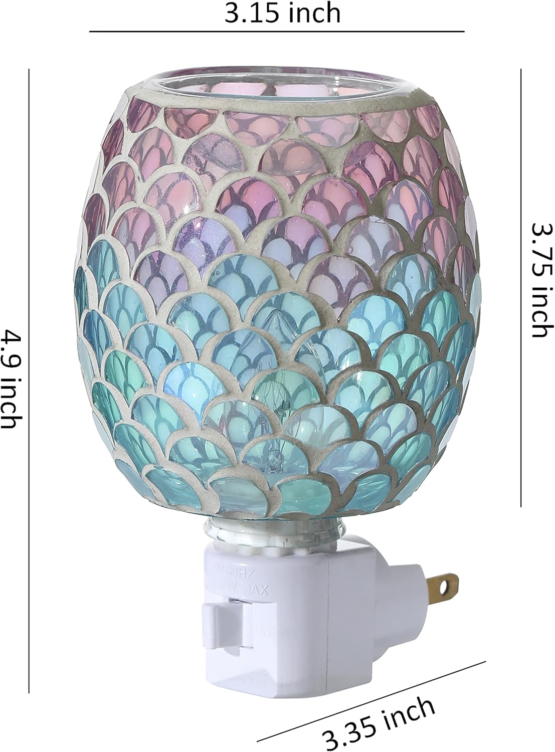 Mosaic Glass Plug-in Fragrance Wax Melt Warmer with Mermaid Design