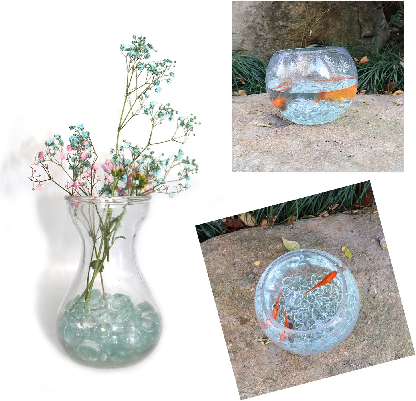 Clear Glass Marbles for Vases 5 LB Decorative Stones