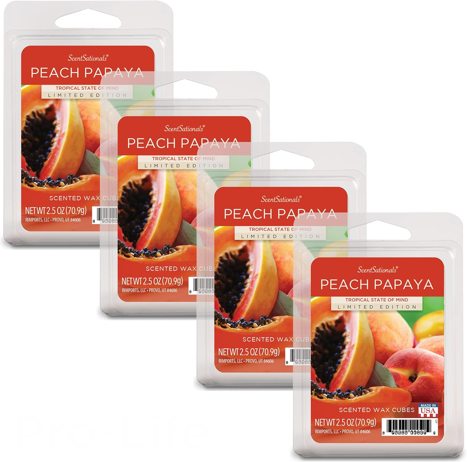 Scentsationals Scented Wax Cubes - Peach Papaya 4-Pack